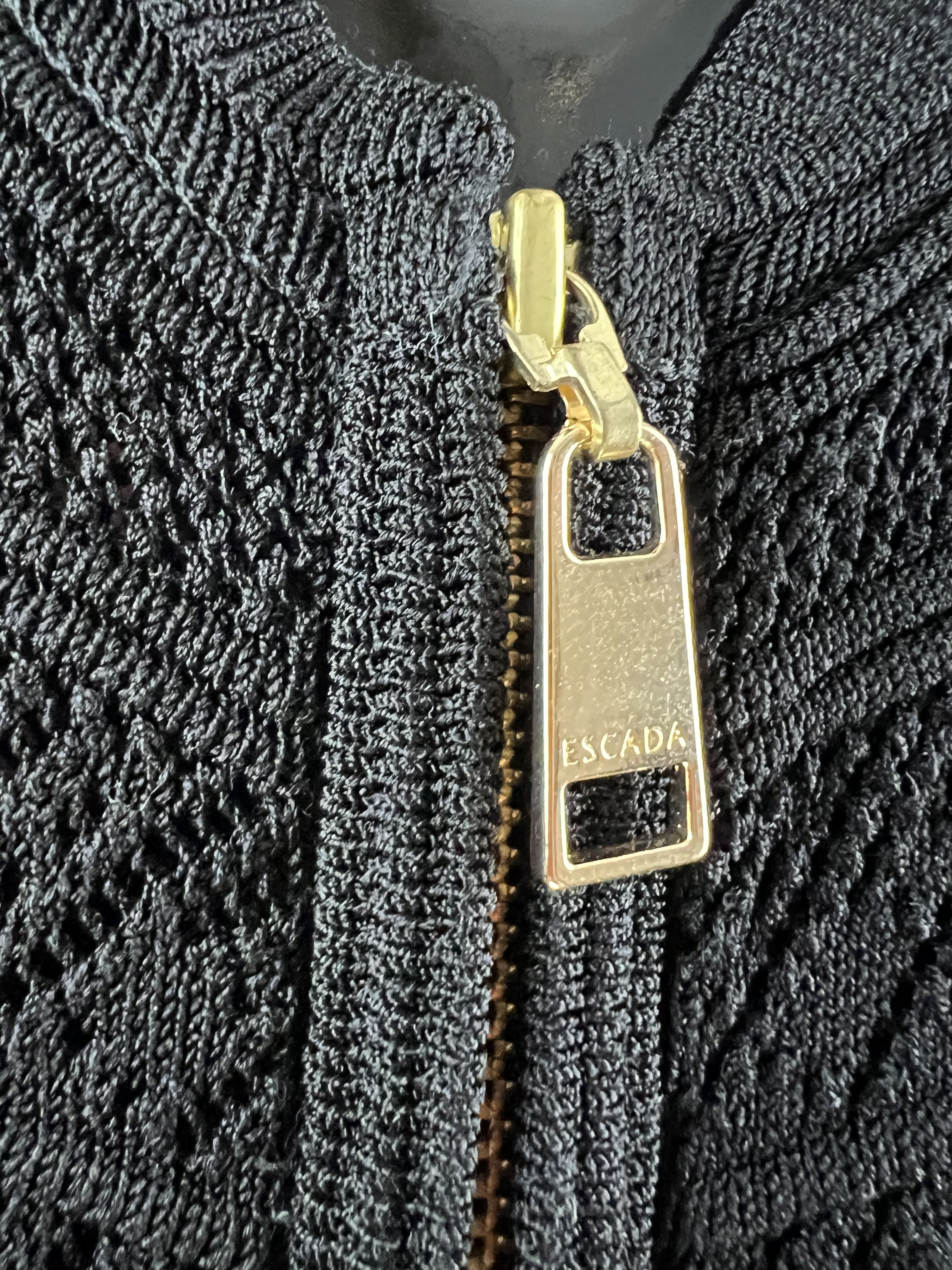 Escada × Escada Sport Escada Sport Black Knitted Mesh Full Zip Sweater Size XS Size XS / US 0-2 / IT 36-38 - 11 Thumbnail