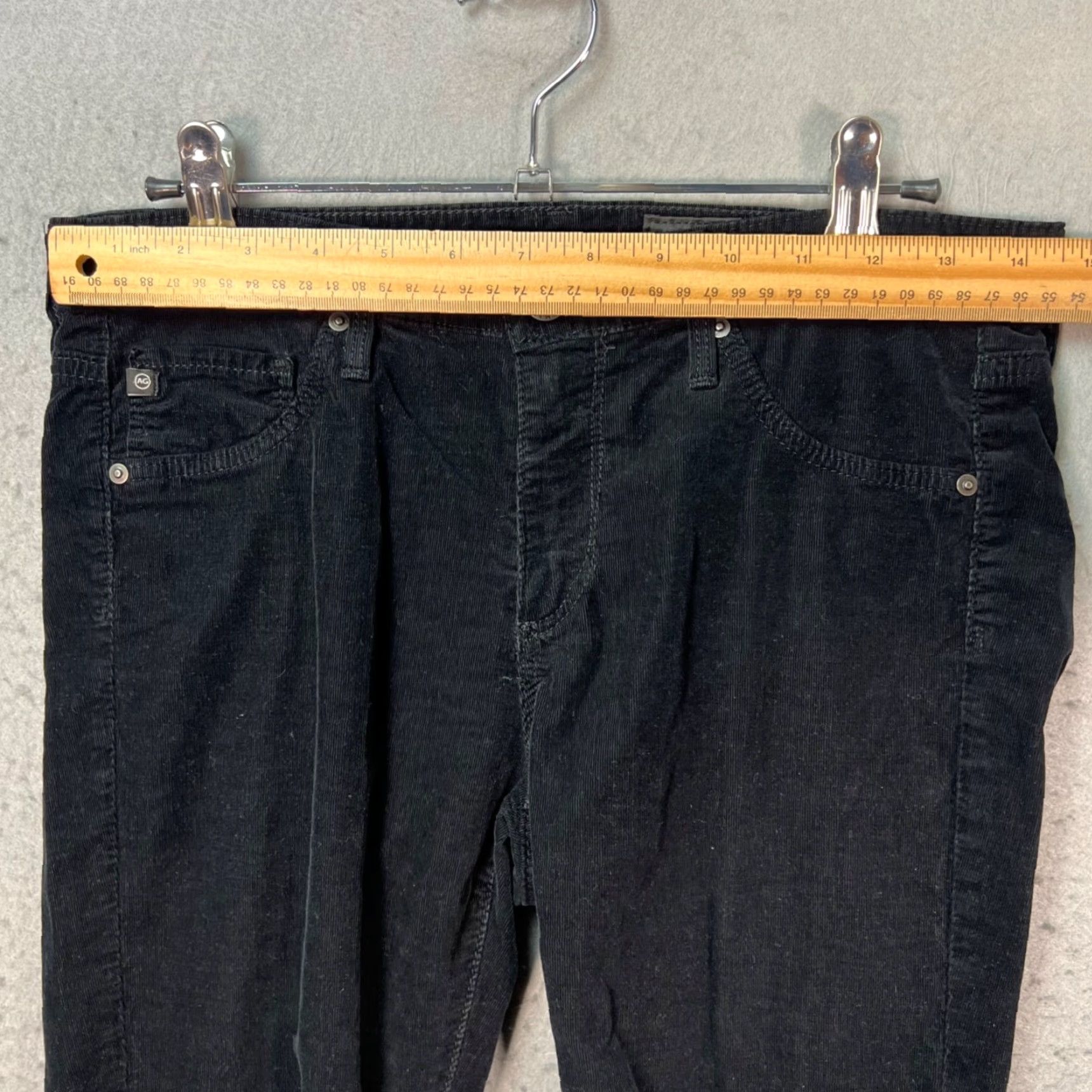 Vintage AG Adriano Goldschmied Womens 27R Black Skinny Corduroy Leggings 5-Pocket Design 30 In Inseam Womens Size 27" / US 4 / IT 40 - 6 Thumbnail