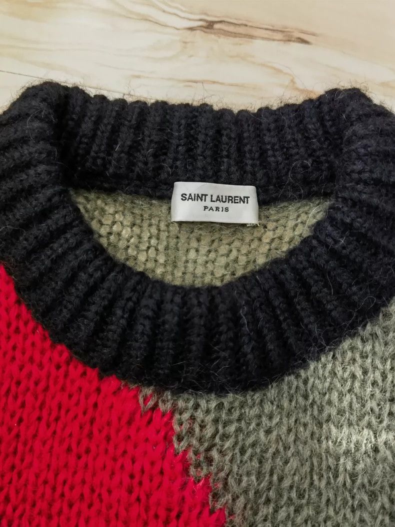 Saint Laurent Paris Saint Laurent Paris Round neck patterned mohair sweater-250 Size US L / EU 52-54 / 3 - 3 Thumbnail