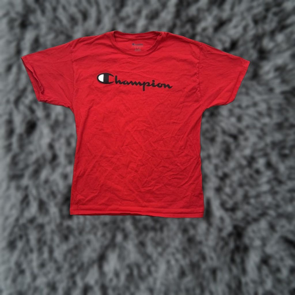 Champion Champion Shirt Mens Large Red Graphic Tee Logo Spell Out Athletic Casual Comfort Size US L / EU 52-54 / 3 - 1 Thumbnail