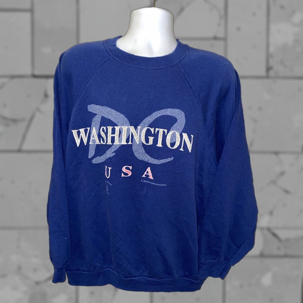 Vintage Active Image Sweatshirt Mens 2XL Blue USA Made Pullover Crew Neck Washington Fleece Lined Size US XXL / EU 58 / 5 - 1 Thumbnail