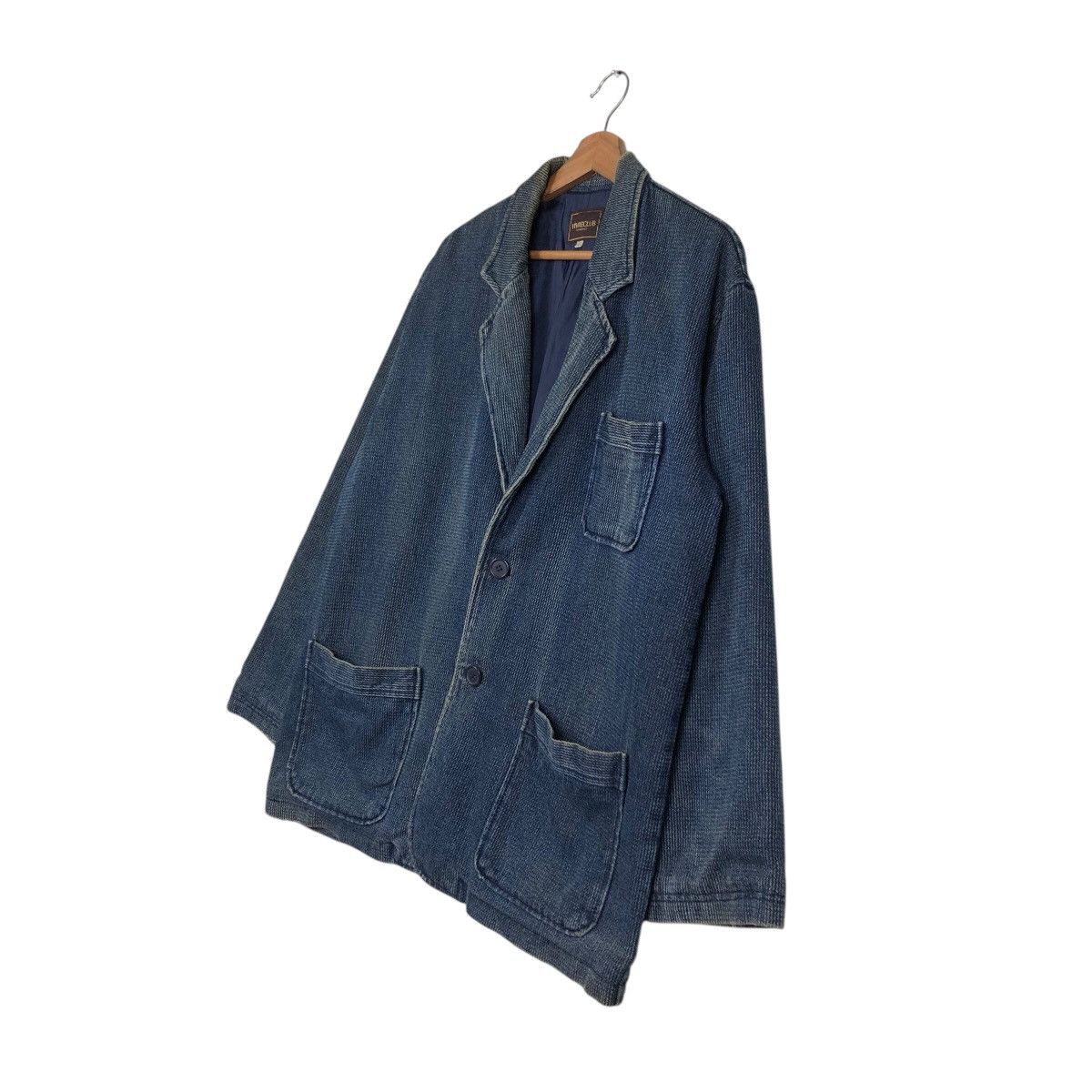 Indigo 📌Vintage Denim Indigo Chore Jacket Vivreclub Issey Miyake Size US L / EU 52-54 / 3 - 3 Thumbnail