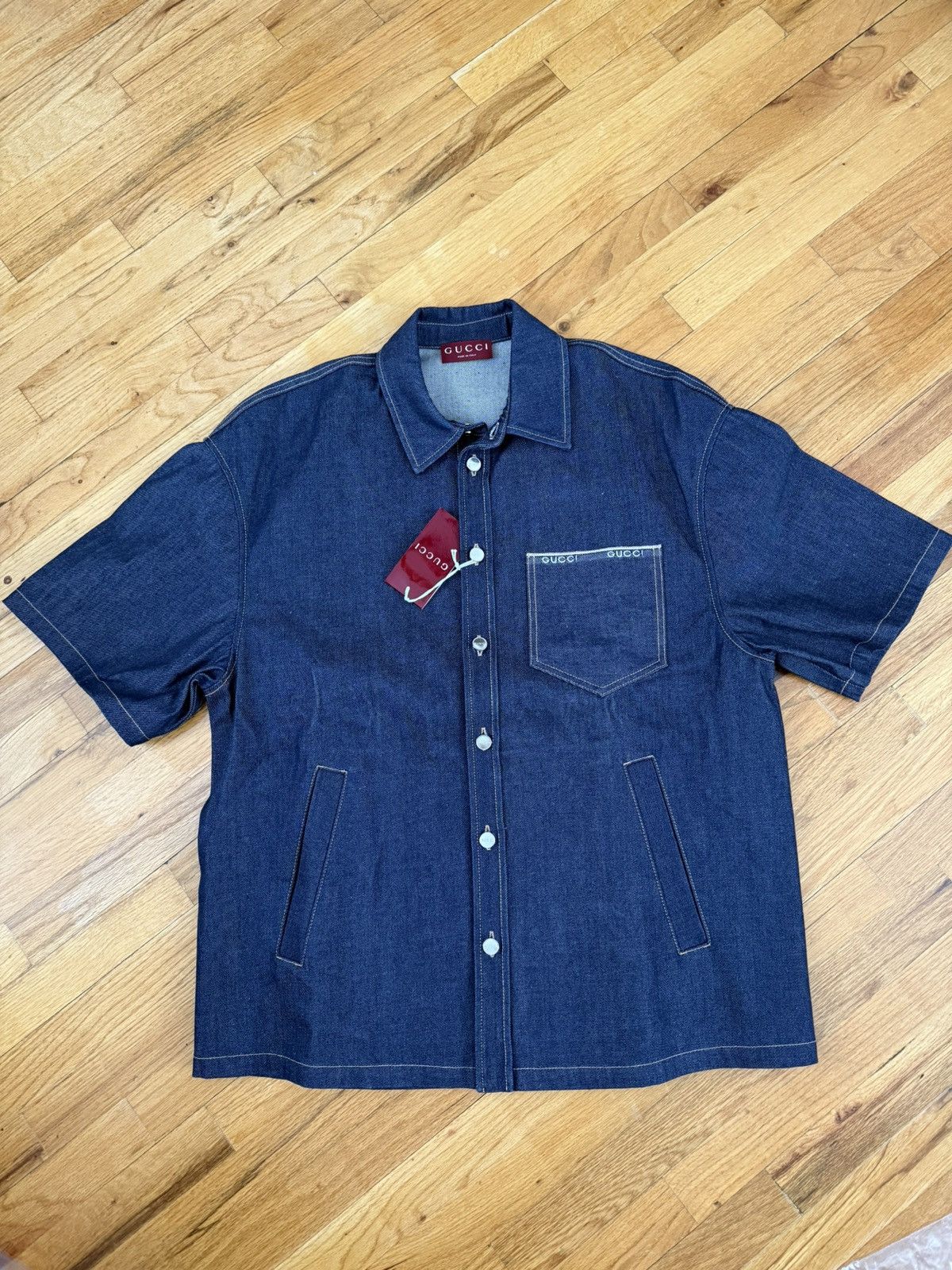Gucci Gucci Cotton Selvedge Denim Shirt Size US M / EU 48-50 / 2 - 1 Thumbnail