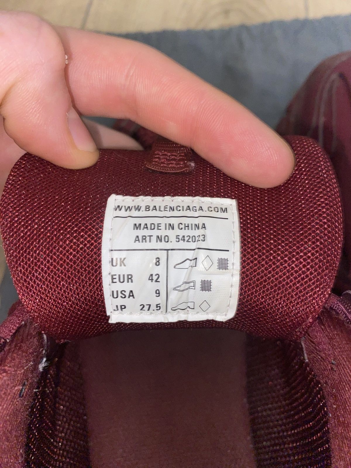 Balenciaga balenciaga track 1 dark red Size US 9.5 / EU 42-43 - 4 Thumbnail