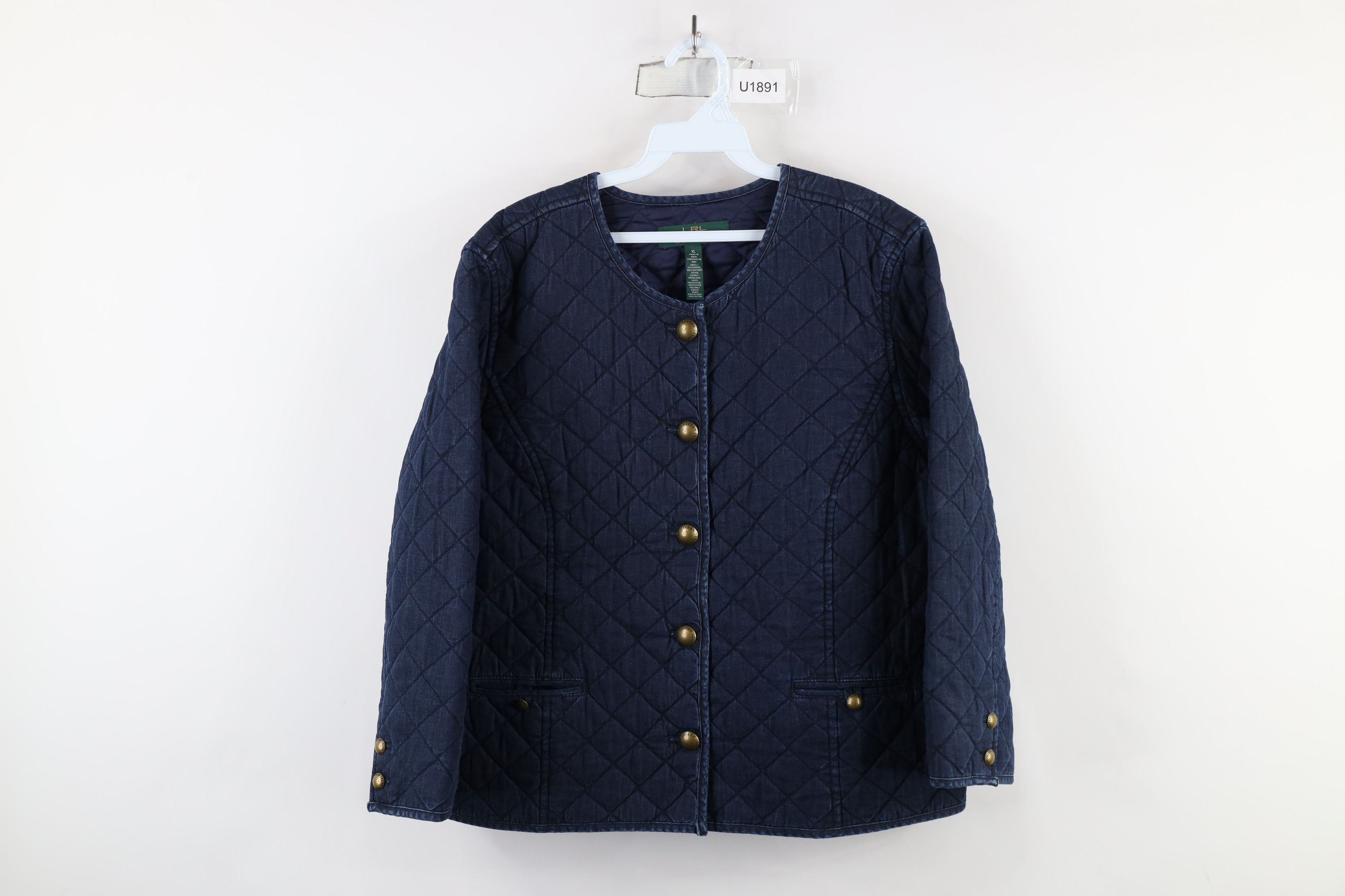 Ralph Lauren × Vintage Vintage 90s Ralph Lauren Full Button Jacket Indigo Blue Size XL / US 12-14 / IT 48-50 - 1 Thumbnail