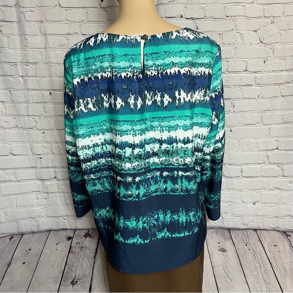 Other Milano Long Sleeve Blue Green Blouse Size XL Size XL / US 12-14 / IT 48-50 - 4 Thumbnail