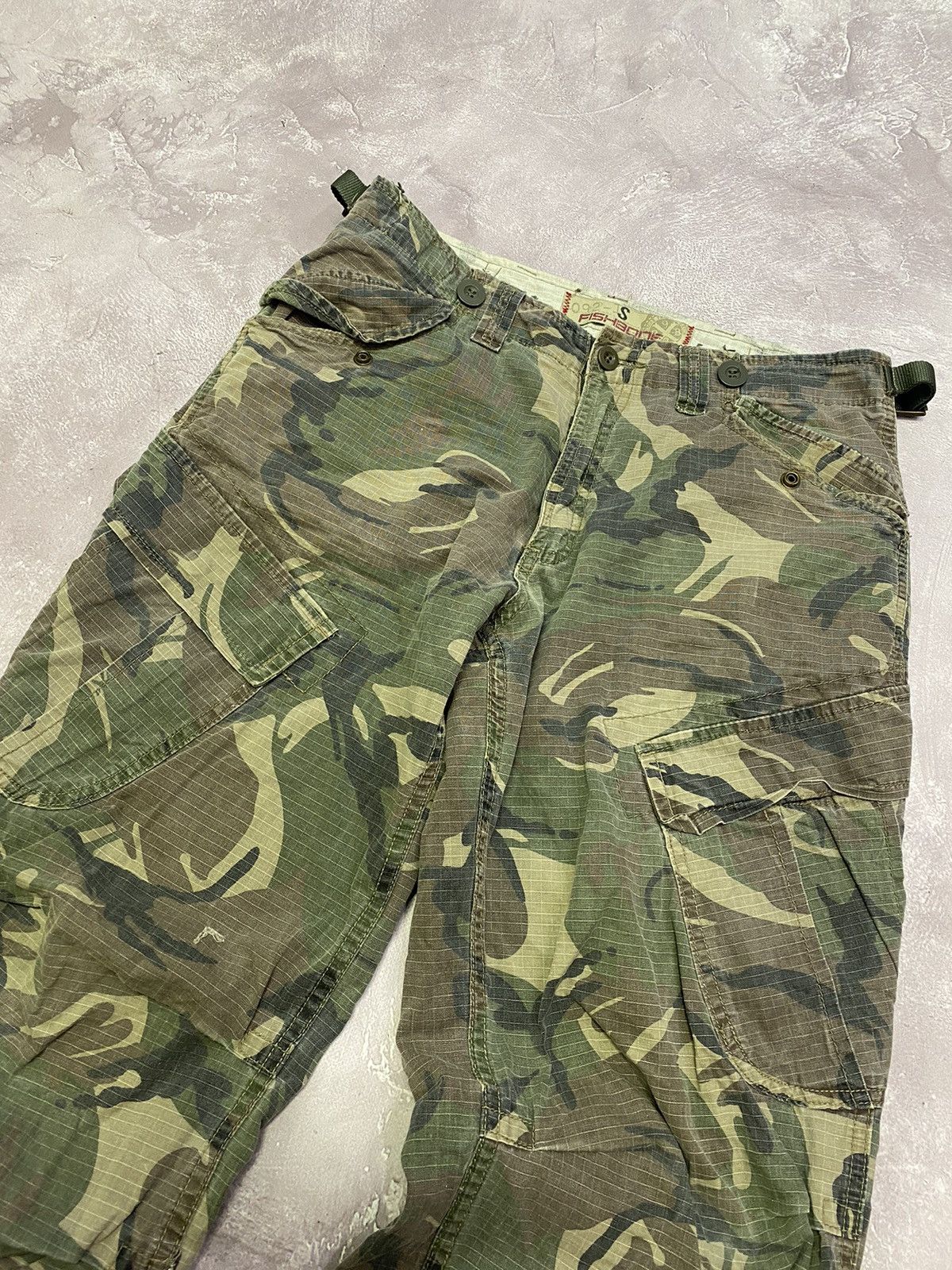 Vintage Hype Vintage Fishbone Cargo Camo Military Pants Bondage Size US 30 / EU 46 - 5 Thumbnail
