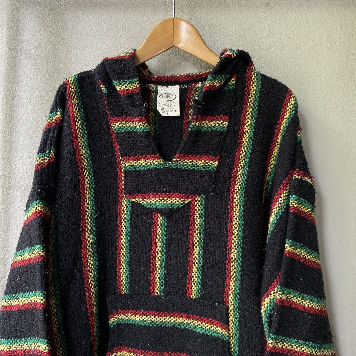 Vintage Black Rasta Striped Baja Hoodie Size US L / EU 52-54 / 3 - 4 Thumbnail