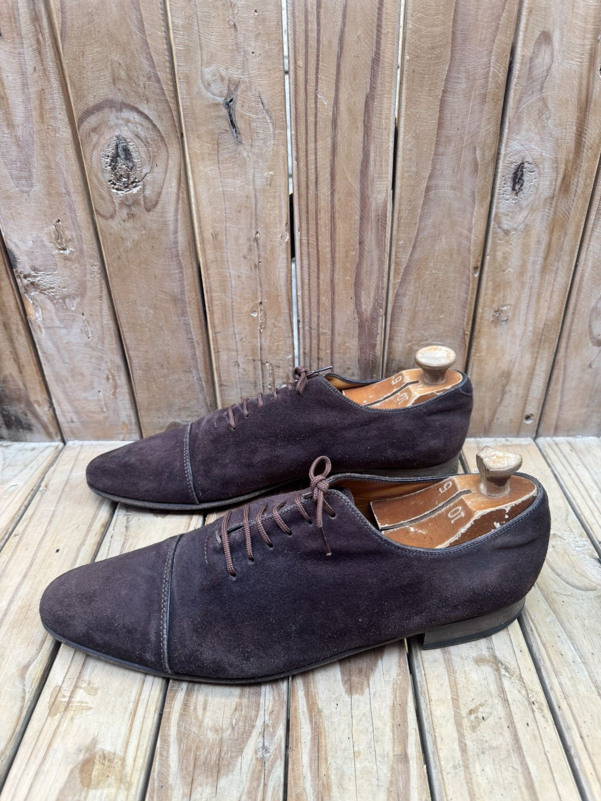 Gucci Gucci brown suede Leather Men's Dress Shoes UK 10.5 EUR 44.5 Size US 11 / EU 44 - 14 Thumbnail