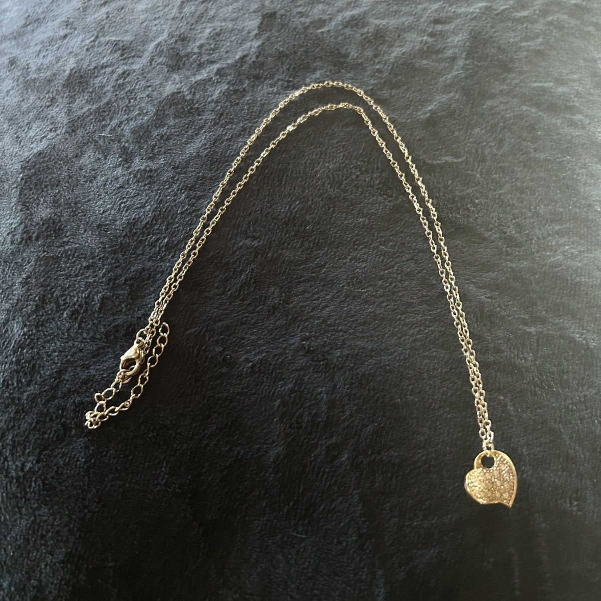 Handmade Handcrafted clear glass stone pave heart pendant necklace Size ONE SIZE - 6 Thumbnail