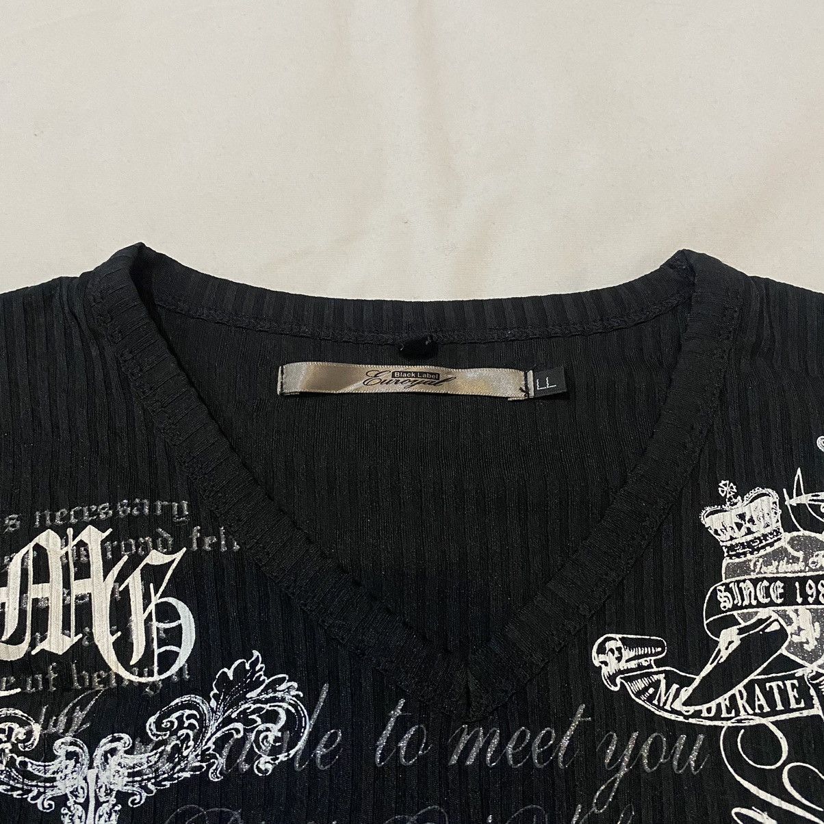 If Six Was Nine × Le Grande Bleu (L.G.B.) × Tornado Mart Japanese Poem Moderate Growth Goth Style Long Sleeve Tees Size US L / EU 52-54 / 3 - 5 Thumbnail