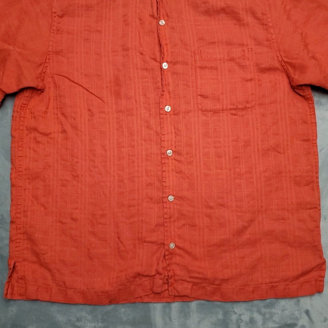 Vintage VINTAGE Caribbean Shirt Mens Large Textured Orange Hawaiian Silk Blend Casual Hawaiian Shirt Mens L Orange Beach Outdoor 90s Mens Size US L / EU 52-54 / 3 - 2 Thumbnail