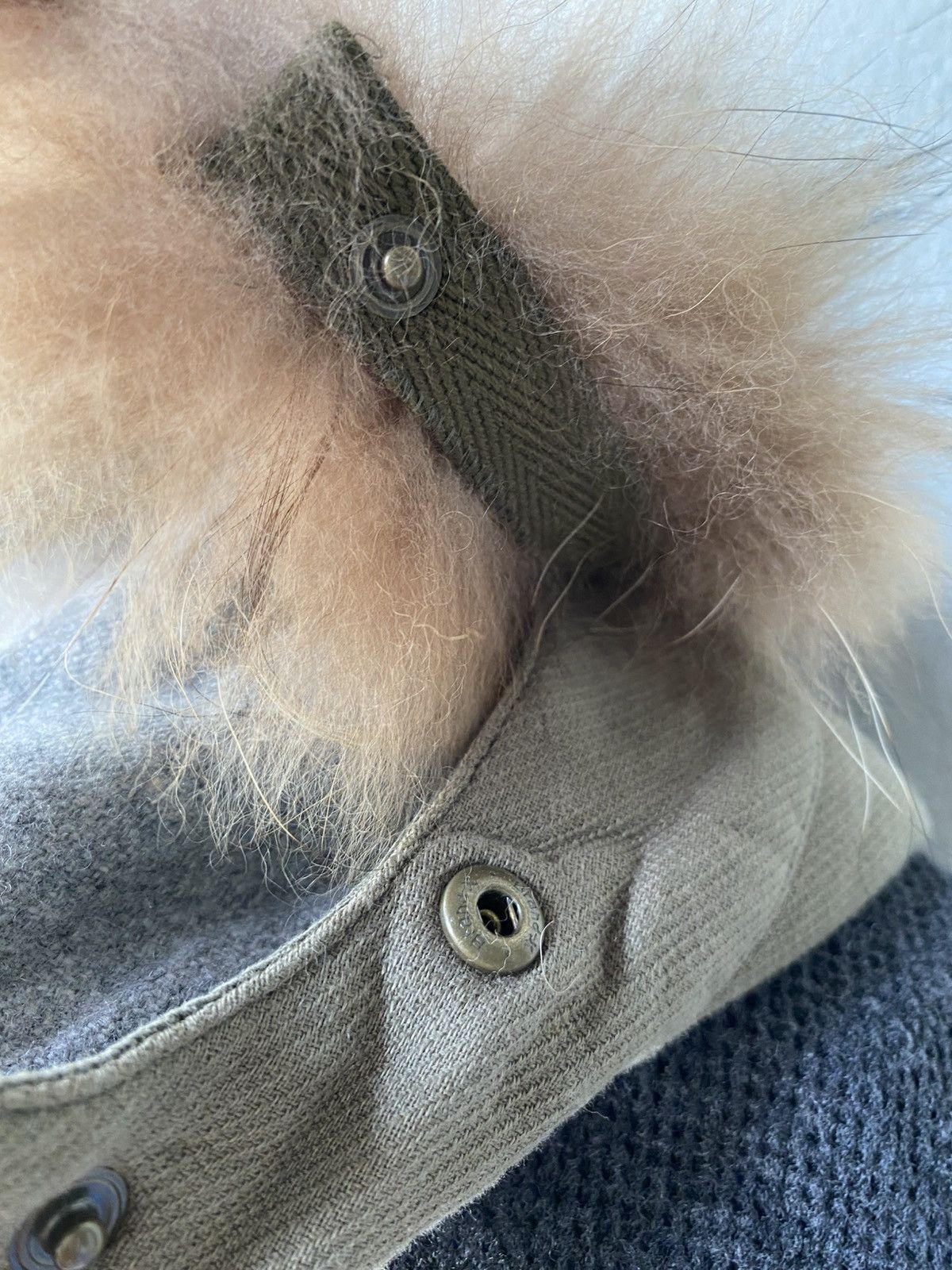 Tsumori Chisato TSUMORI CHISATO Khaki & Knit Fur Hood Coat Size US M / EU 48-50 / 2 - 14 Thumbnail
