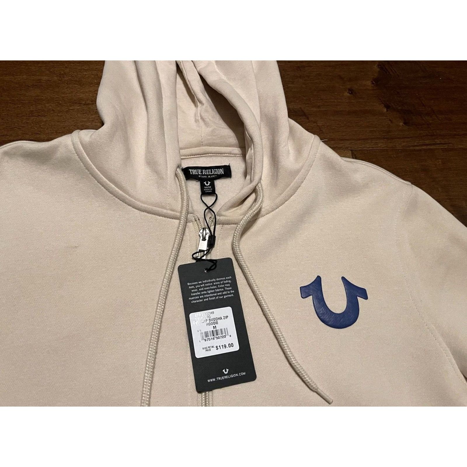 True Religion True Religion Hoodie M Ivory Fog Zip Sweatshirt Mens Size US M / EU 48-50 / 2 - 5 Thumbnail