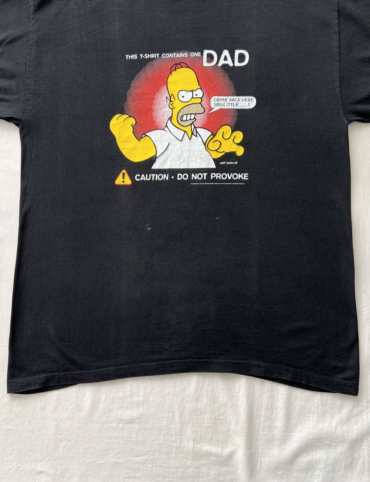 Cartoon Network Vintage 1998 The Simpsons Angry Homer Cartoon Black T-shirt Size US L / EU 52-54 / 3 - 7 Thumbnail