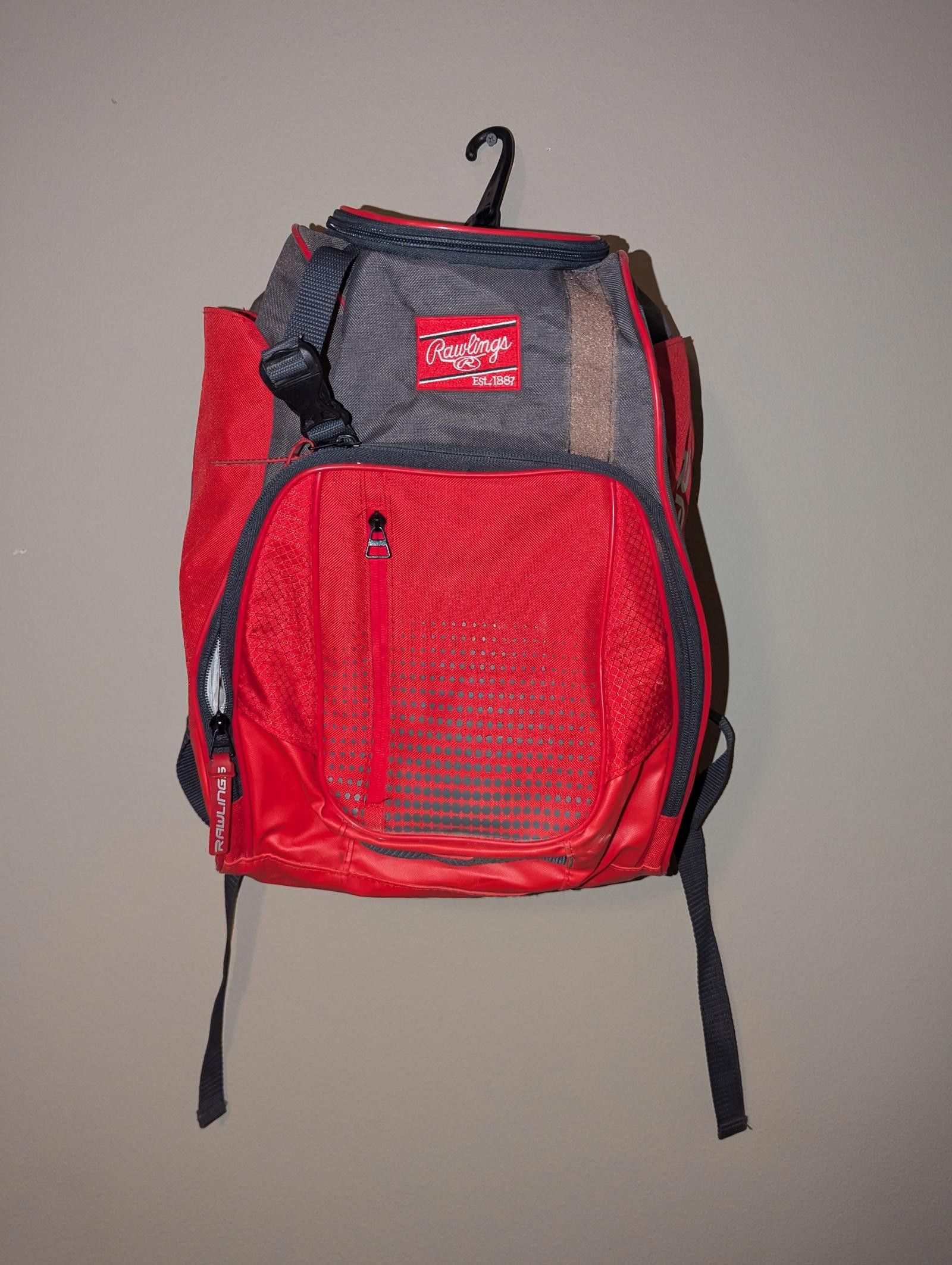 Designer Vintage Rawlings Red Sports Backpack Size ONE SIZE - 1 Thumbnail