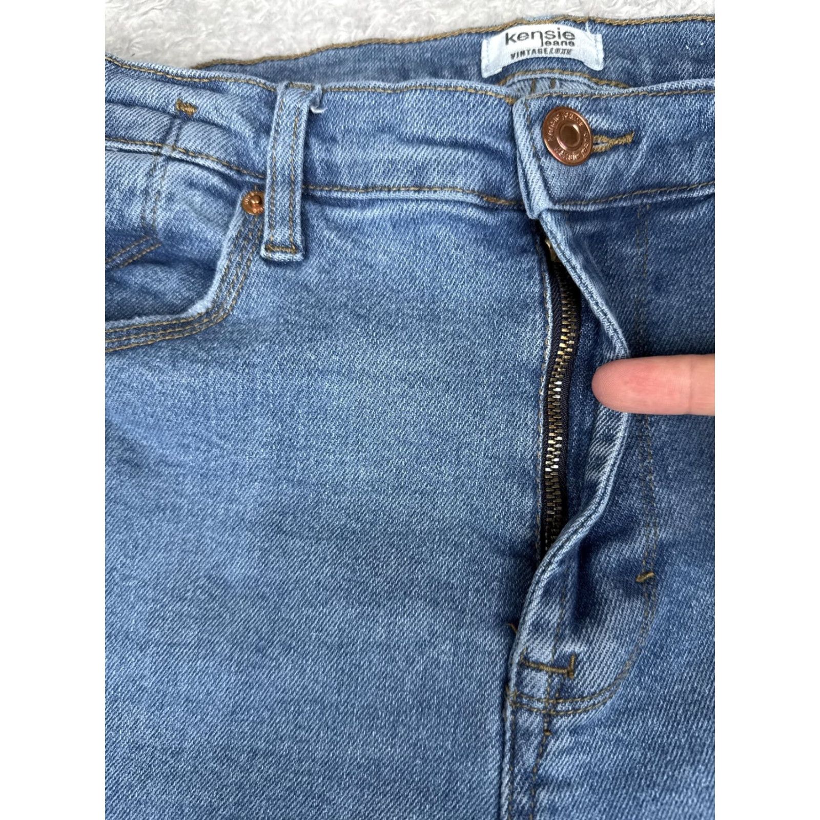 Vintage Kensie Women Jeans Straight 12 Blue Medium Wash Mid Rise 31x31 Cotton Blend Denim Pants Size 34" / US 12 / IT 48 - 5 Thumbnail