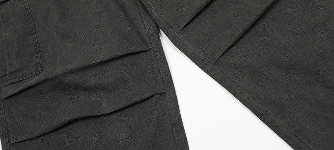 Outdoor retro fashion faded pleated baggy cargo pants