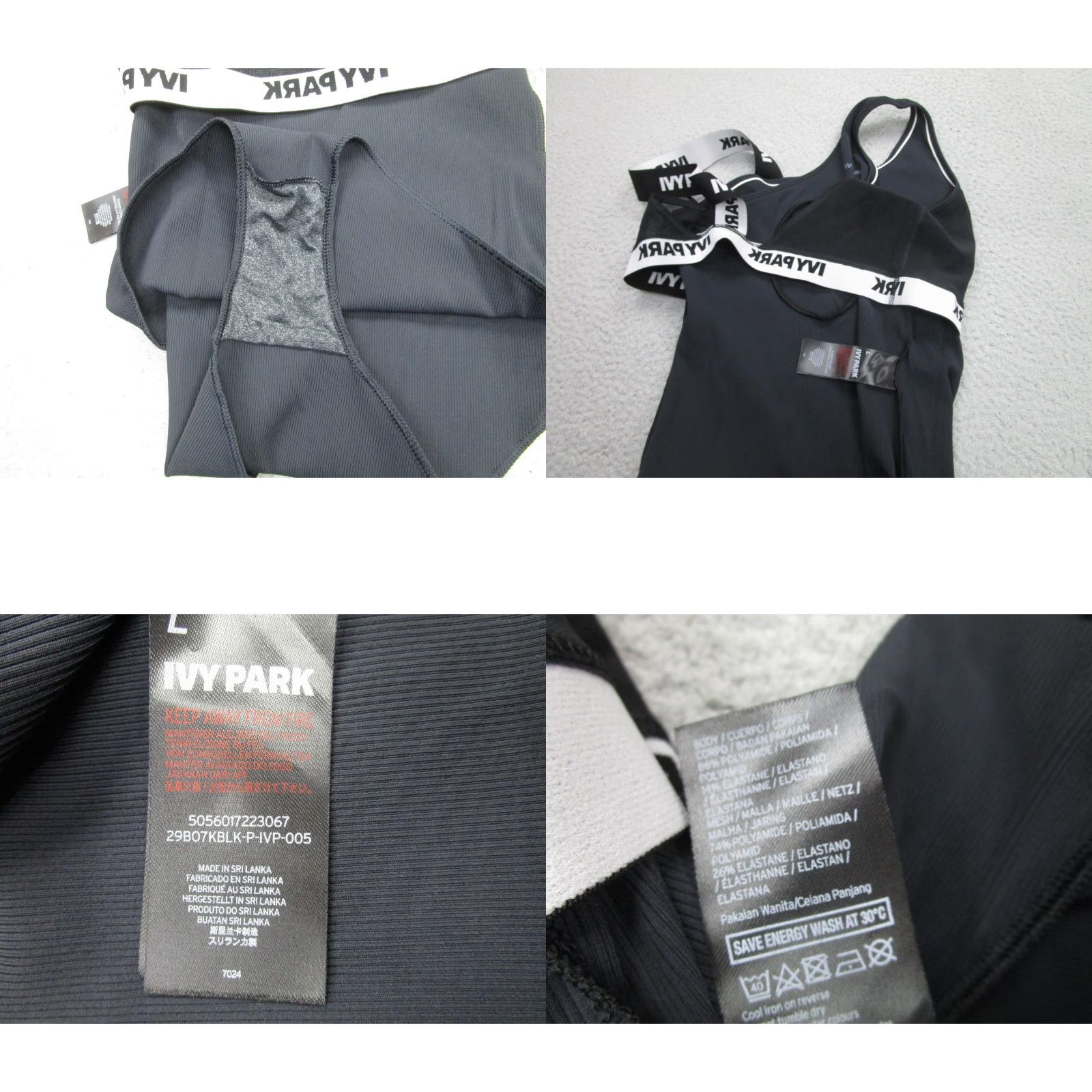 Ivy Park IVY PARK Swimsuit Womens Large Black One Shoulder One Piece Logo Strap Sporty Size L / US 10 / IT 46 - 9 Thumbnail