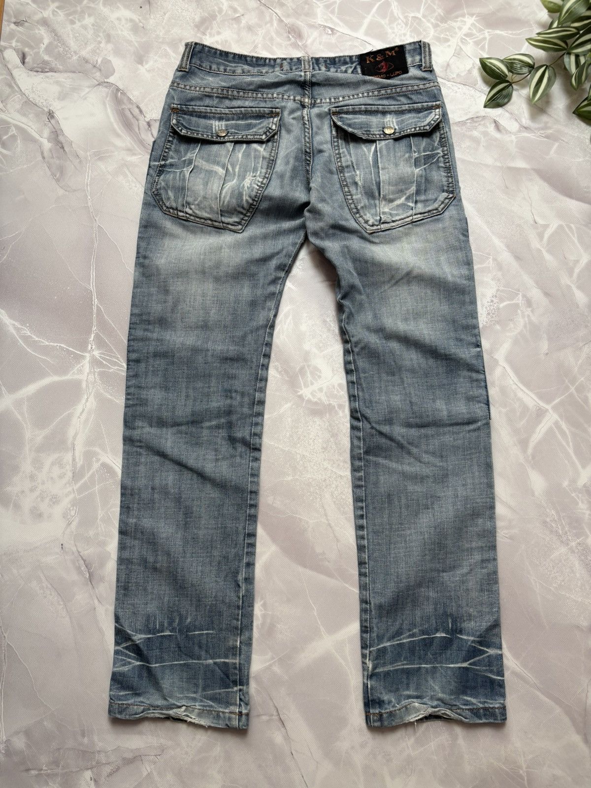 Japanese Brand Kosmo Lupo Japanese Style Denim Cargo Jeans Distressed Y2K Size US 32 / EU 48 - 9 Thumbnail