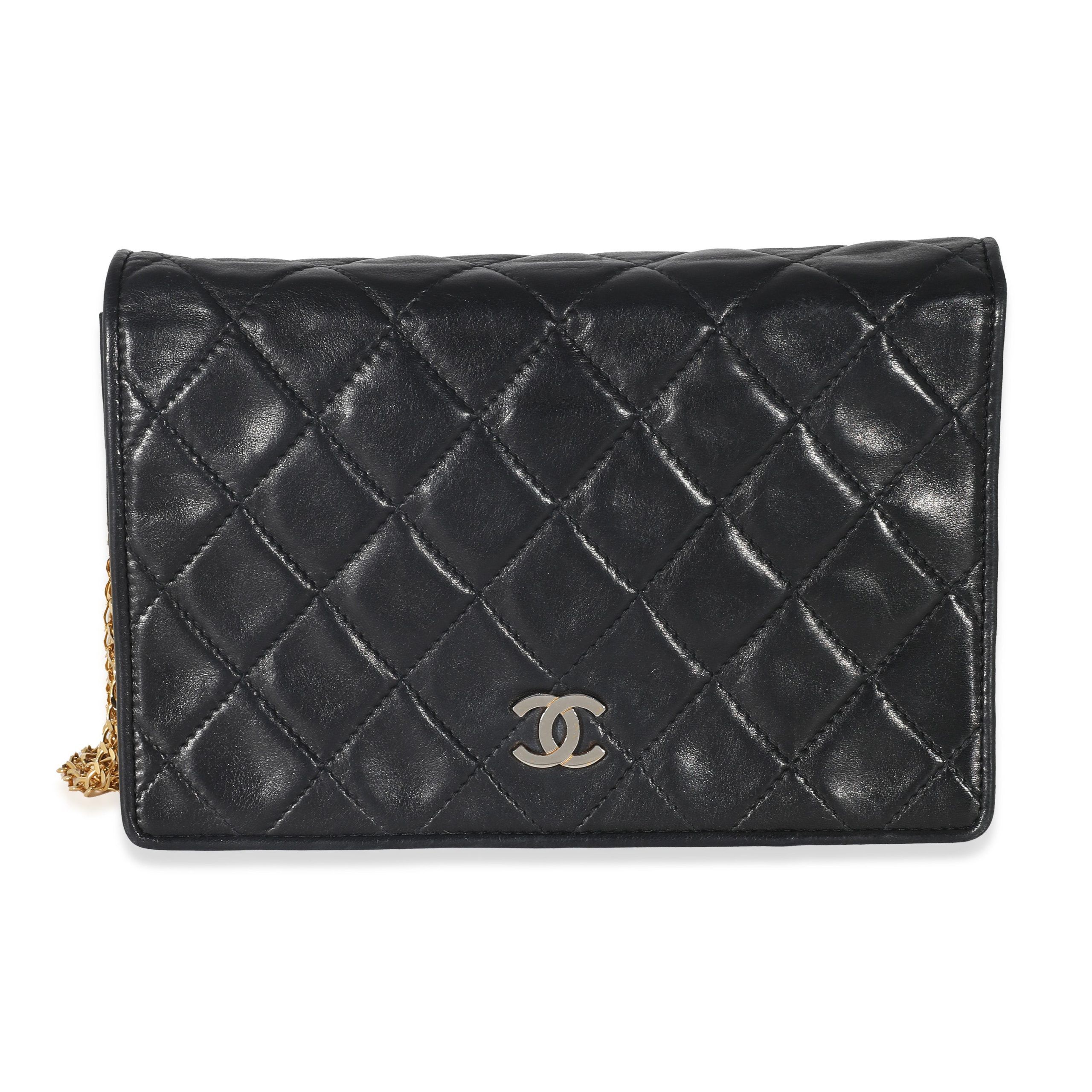 image of Chanel Black Lambskin Multi Chain Flap Bag, Women's