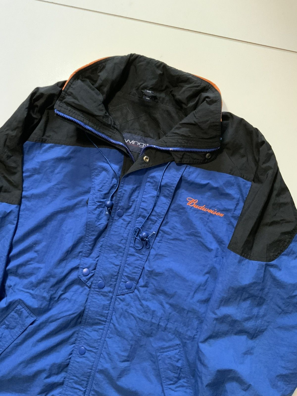 Budweiser × Vintage Vintage 90s Swingster Budweiser Beer Windbreaker Zip Jacket Size US L / EU 52-54 / 3 - 4 Thumbnail