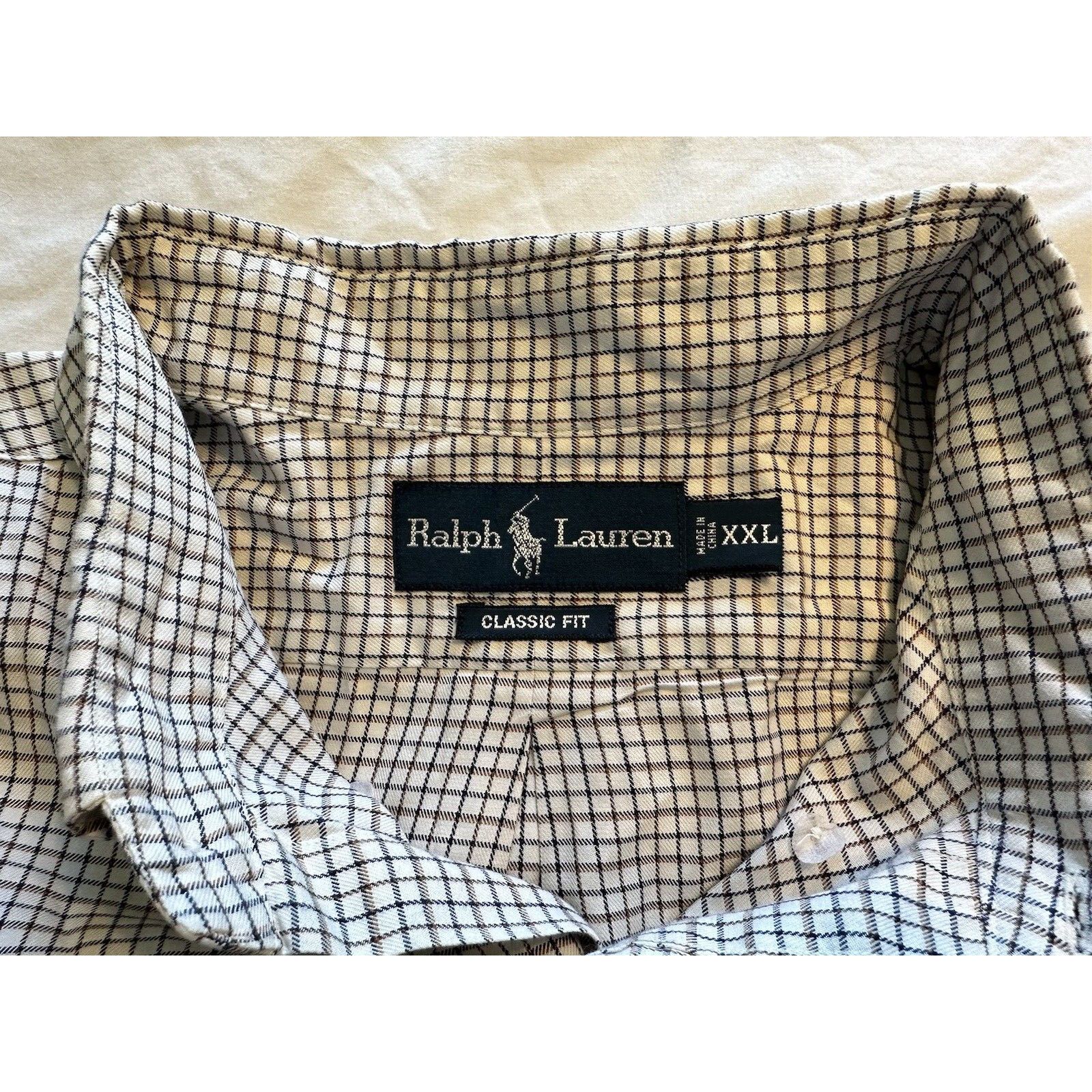 Lauren Ralph Lauren Ralph Lauren Classic Navy/Brown/White Check XXL Button Shirt Size US XXL / EU 58 / 5 - 9 Thumbnail