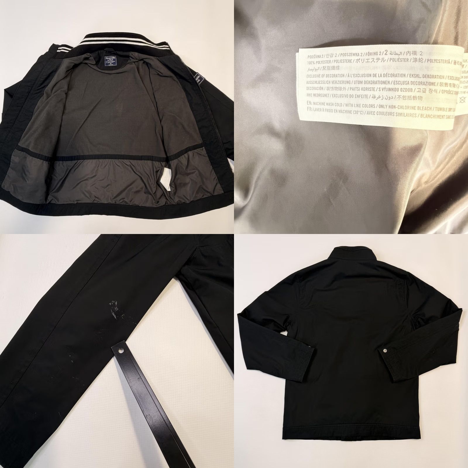 Abercrombie & Fitch Abercrombie & Fitch Jacket Mens XS Black Cotton Lined Windbreaker Zip Pockets Size US XS / EU 42 / 0 - 8 Thumbnail