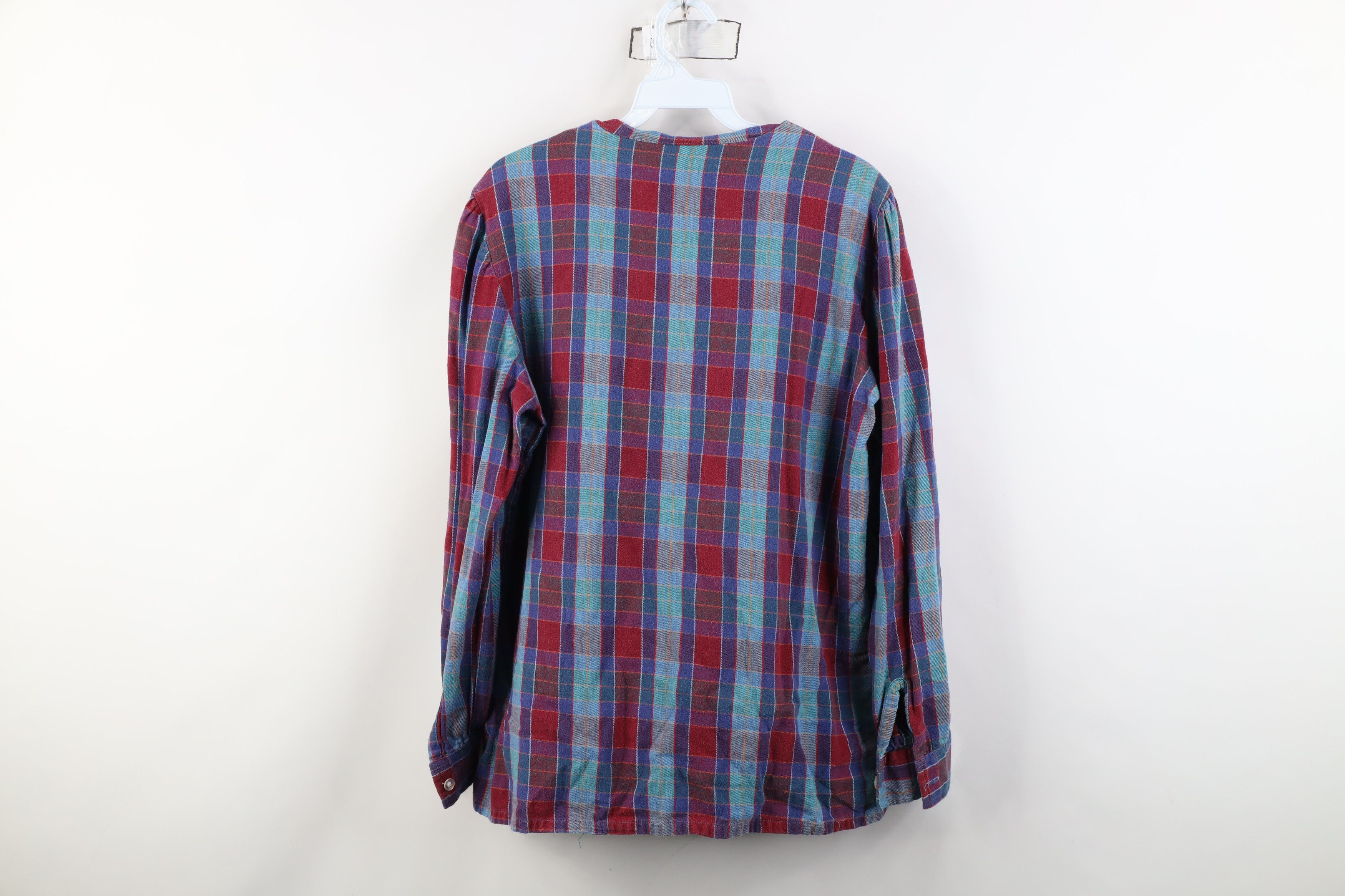 Vintage Vintage 70s Streetwear Neck Flannel Pullover Shirt Plaid USA Size XXL / US 16-18 / IT 52-54 - 8 Thumbnail