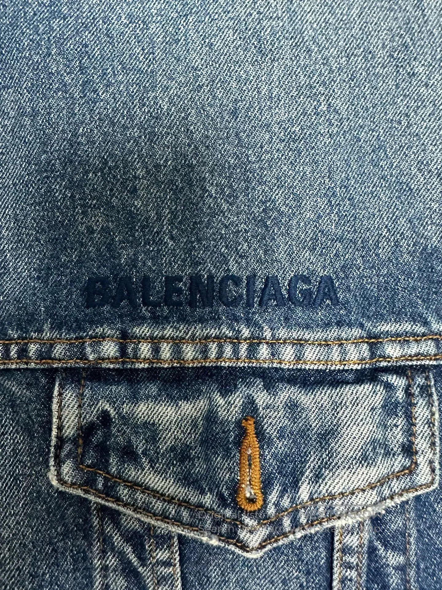 Balenciaga Balenciaga Distressed Embroidered Logo Denim Jacket. Size XXS / US 00 / IT 34 - 5 Thumbnail