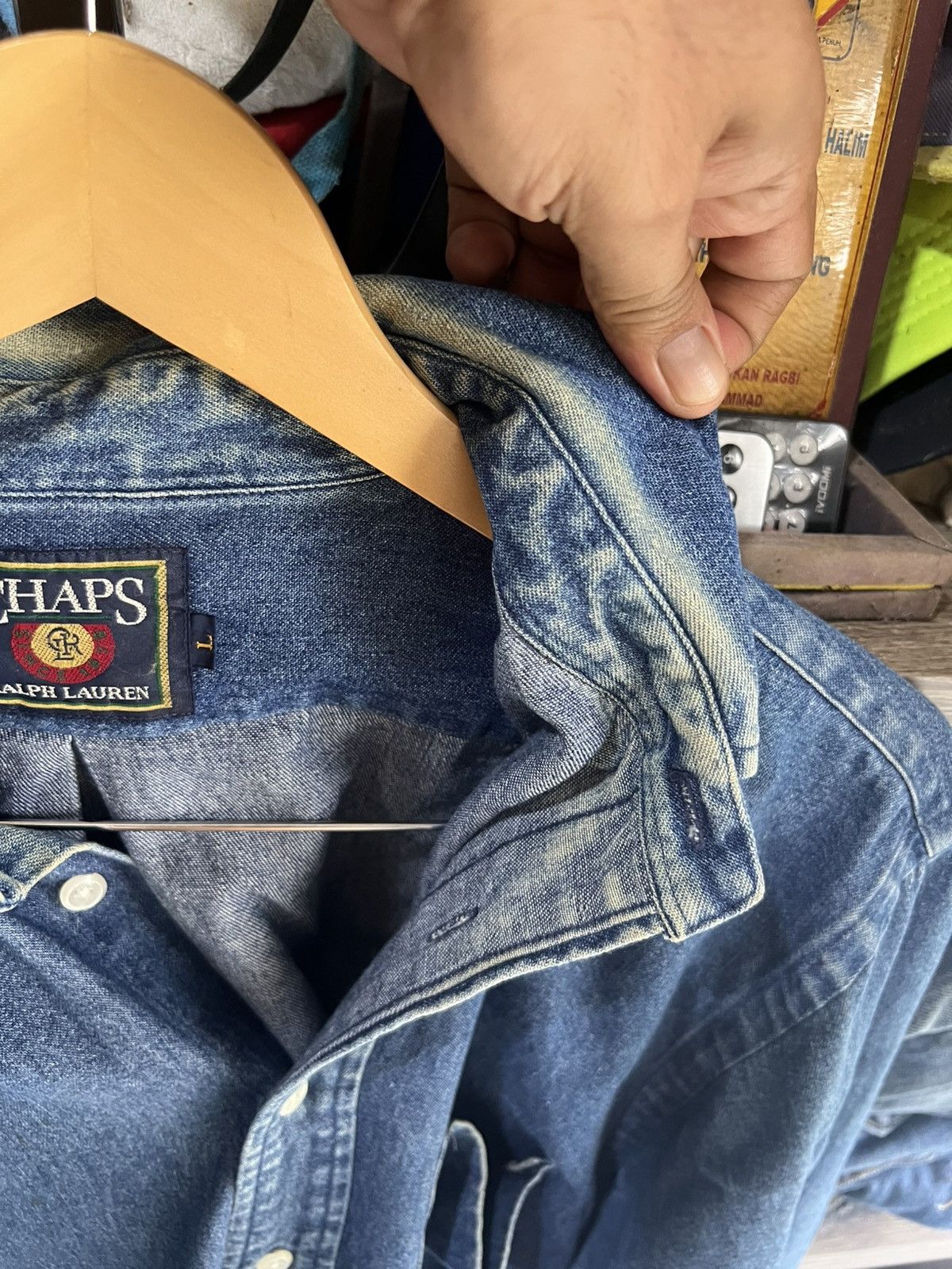 Chaps Ralph Lauren 🔥Vintage Chaps Ralph Lauren Long Sleeve Denim Shirt Size US L / EU 52-54 / 3 - 10 Thumbnail