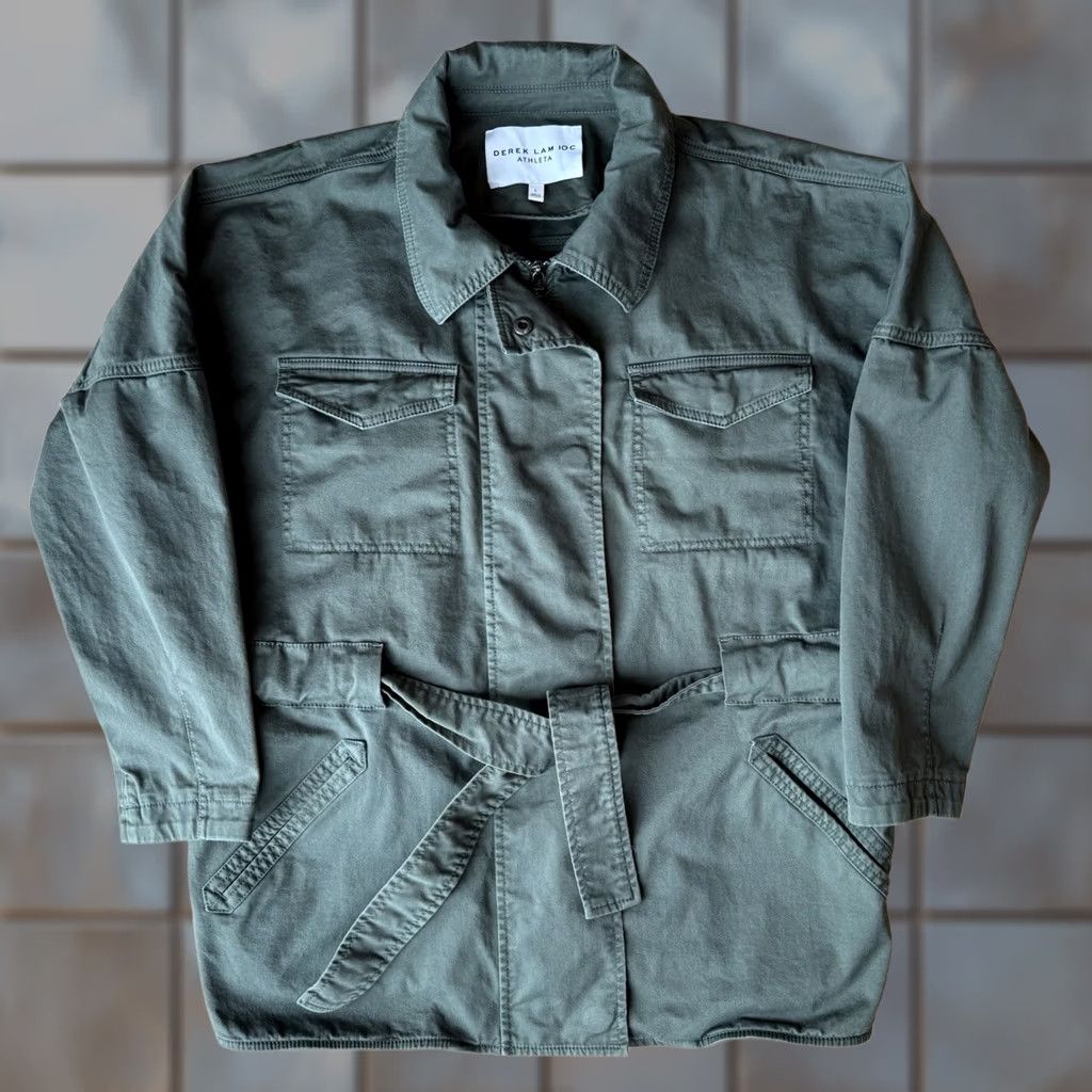 Alo Athleta Greenwich Jacket Large Green Full Zip Military Athleisure Derek Lam 10C Size L / US 10 / IT 46 - 1 Thumbnail