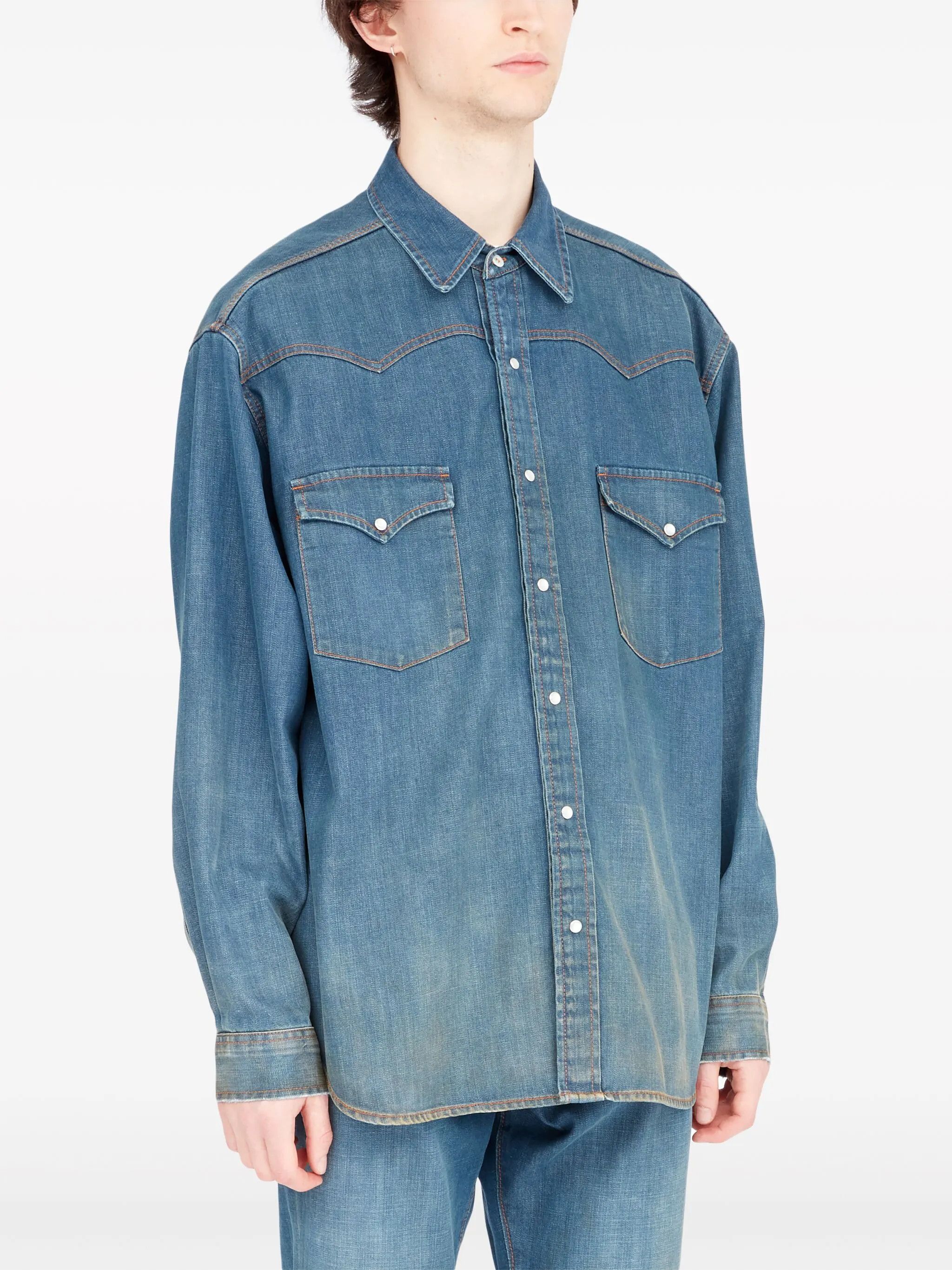 Maison Margiela oc11z0925 Denim Shirt in Blue Size US M / EU 48-50 / 2 - 3 Thumbnail