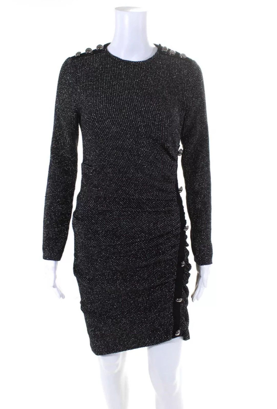 Veronica Beard Veronica Beard Black Sparkly Ruched Metallic Bodycon Dress Size XS / US 0-2 / IT 36-38 - 8 Thumbnail