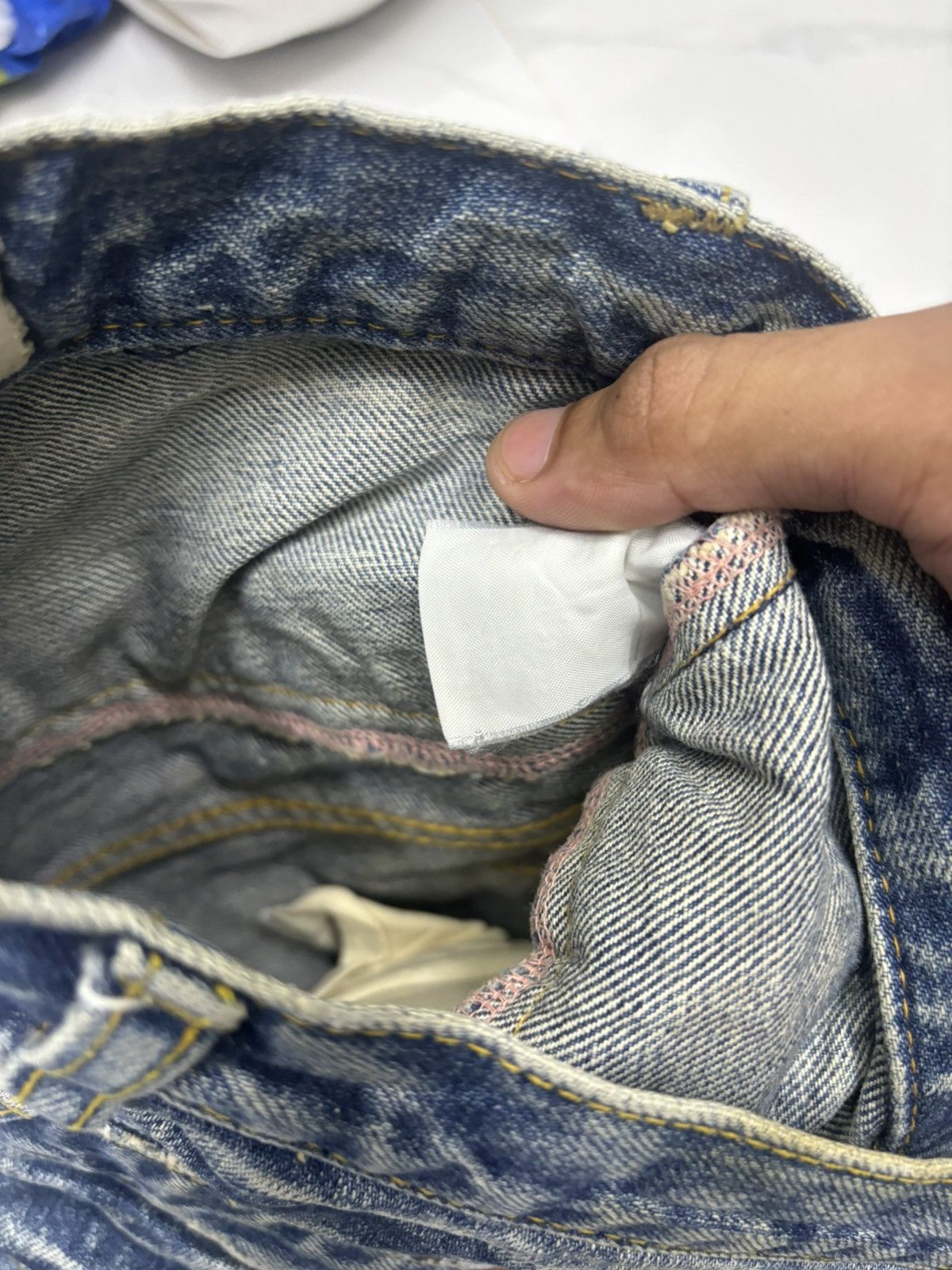 If Six Was Nine Antgauge Double Waist Punk Distressed Denim Jeans Size 29" - 11 Thumbnail