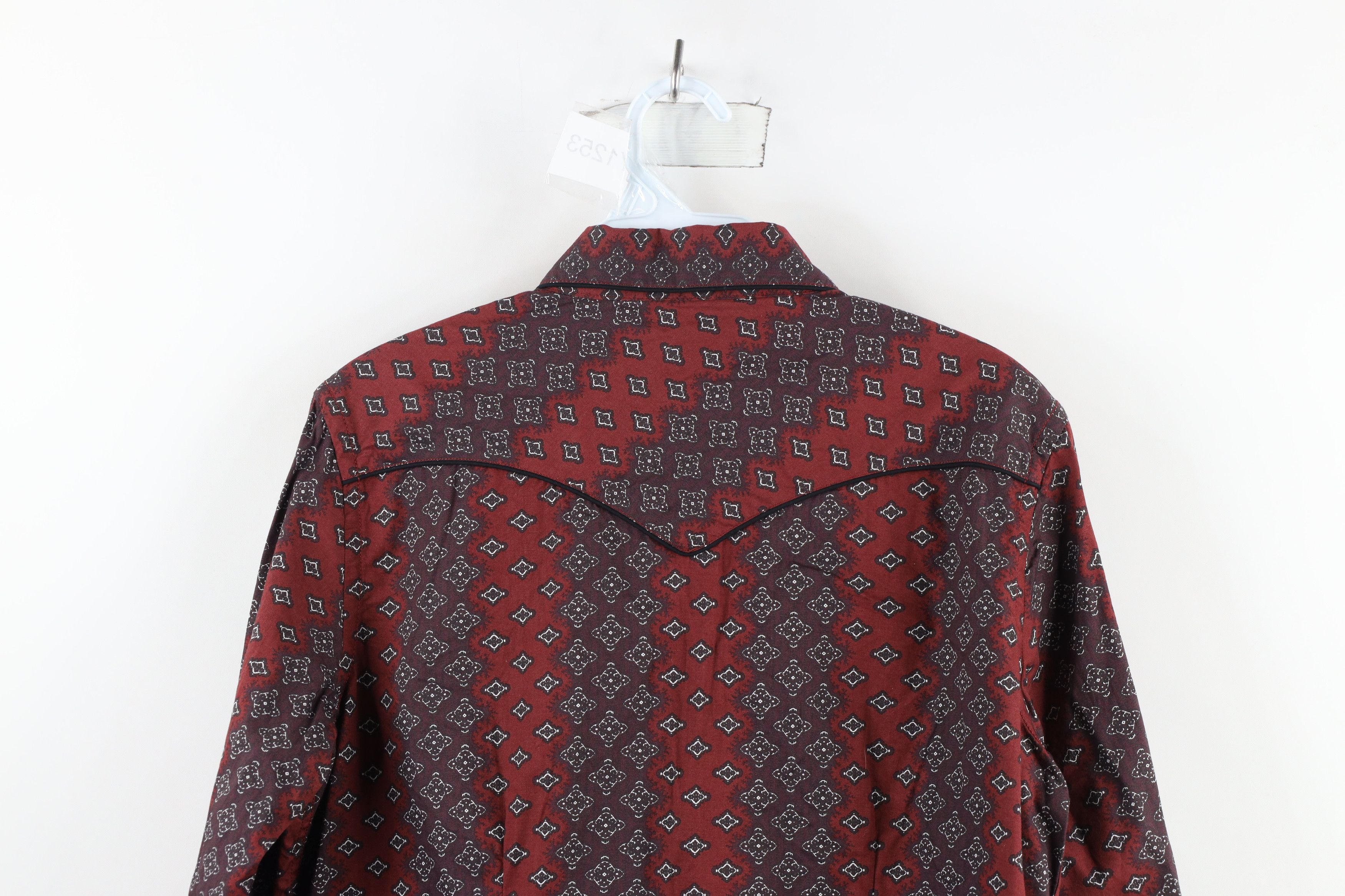 Vintage Vintage 90s Rockabilly Geometric Western Snap Button Shirt Size M / US 6-8 / IT 42-44 - 10 Thumbnail