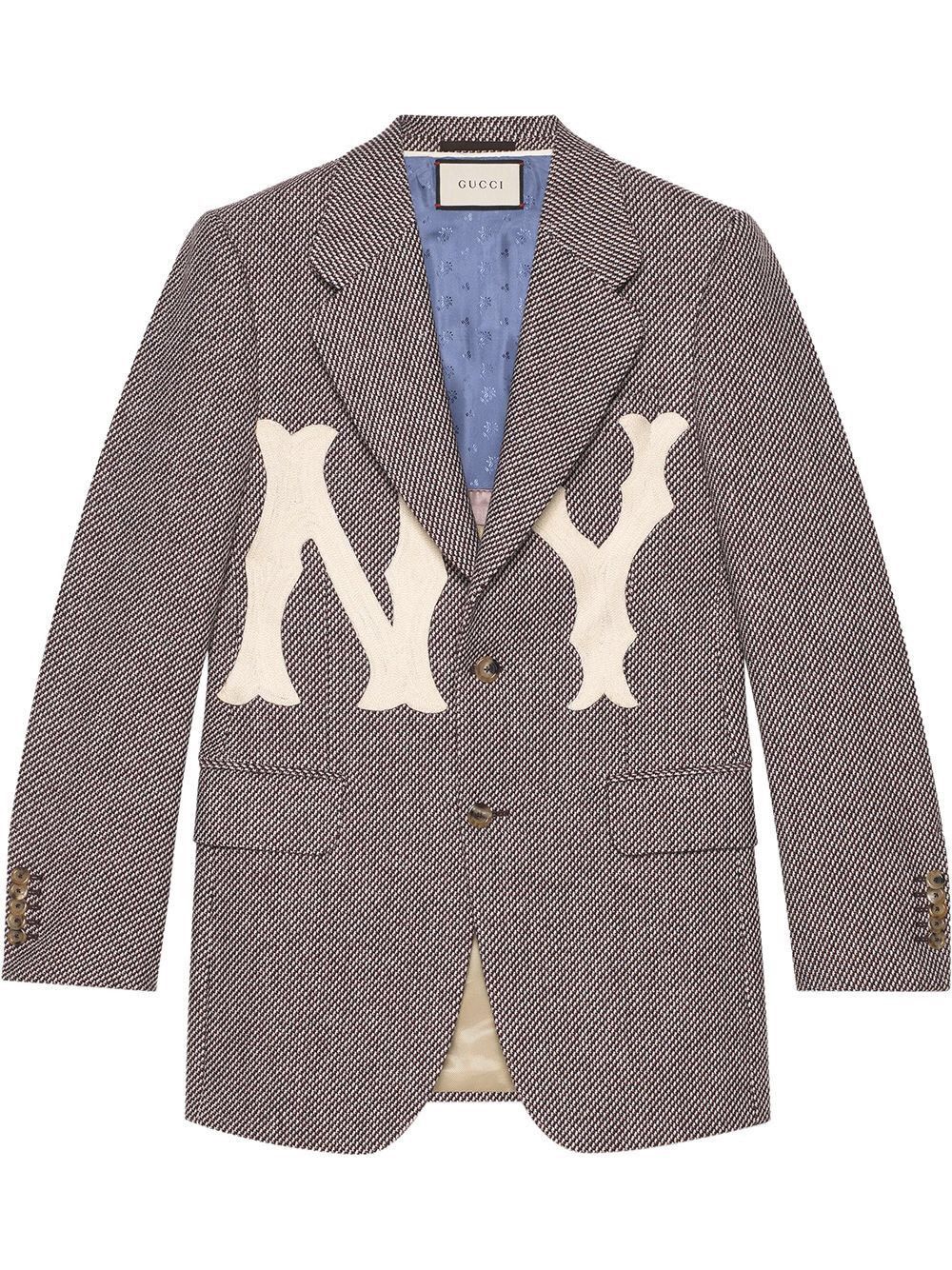 Gucci 🔥LIMITED🔥 x NY Yankees Embroidered Wool Tweed Blazer Jacket Size 46R - 1 Thumbnail