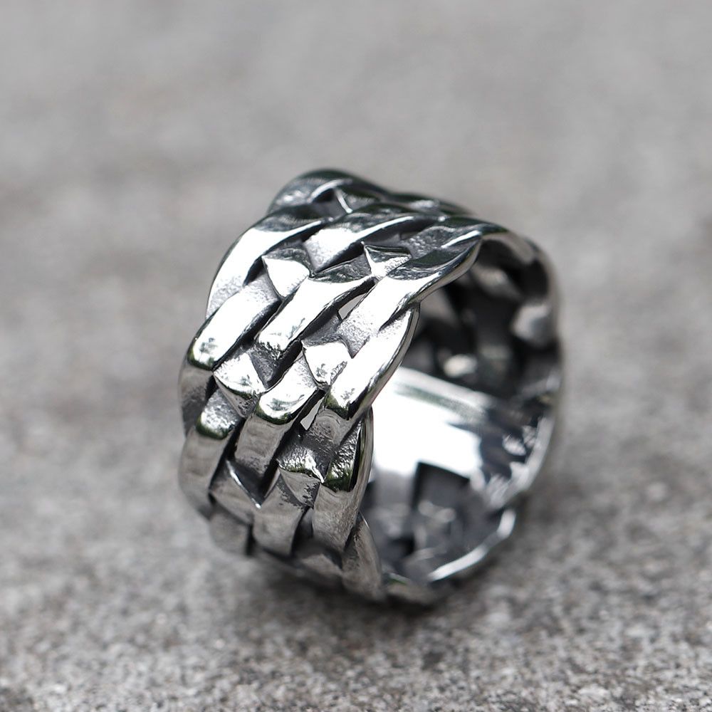 Jewelry × Vintage SIZE 10 316L Steel Nordic Viking Twist Knitting Ring Size ONE SIZE - 2 Thumbnail