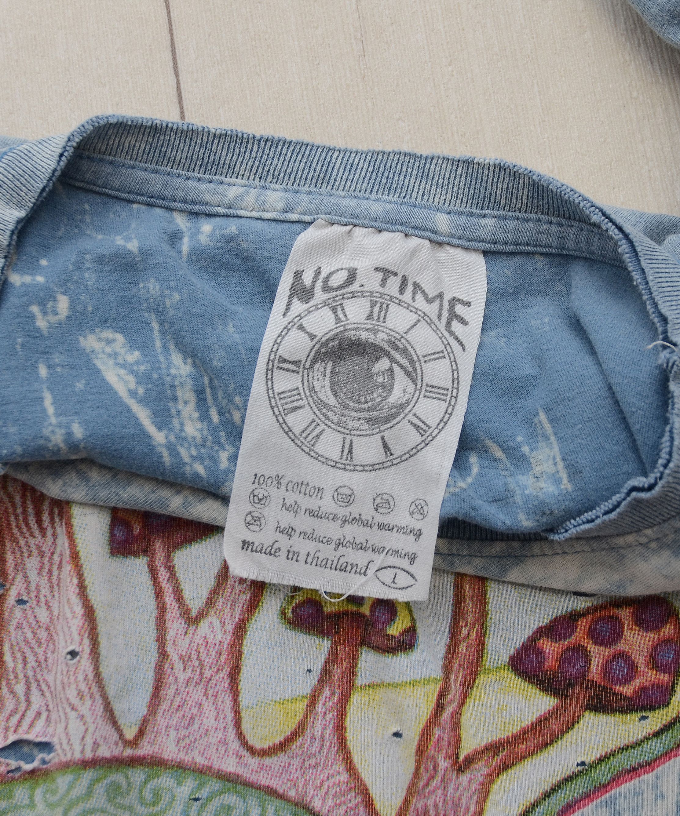 Japanese Brand × Vintage 🍄 No Time Stonewash Eat Mushrooms See The Universe T-shirt Size US L / EU 52-54 / 3 - 11 Thumbnail