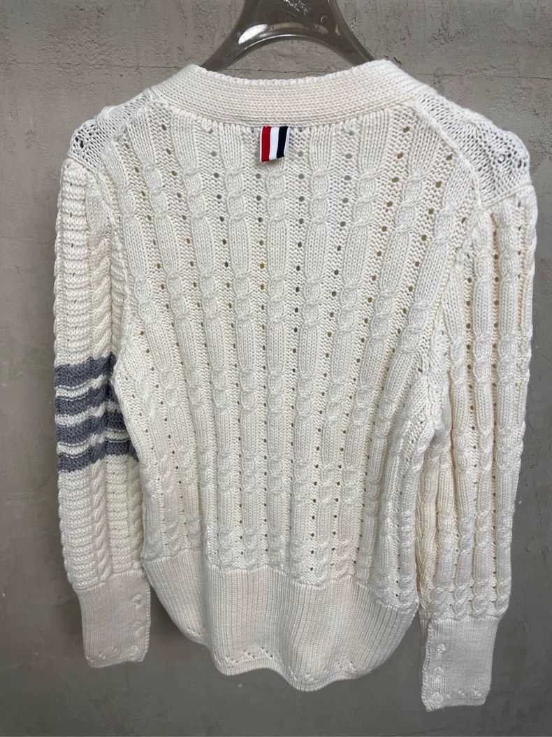 Thom Browne Thom Browne White American twill wool sweater Size M / US 6-8 / IT 42-44 - 4 Thumbnail