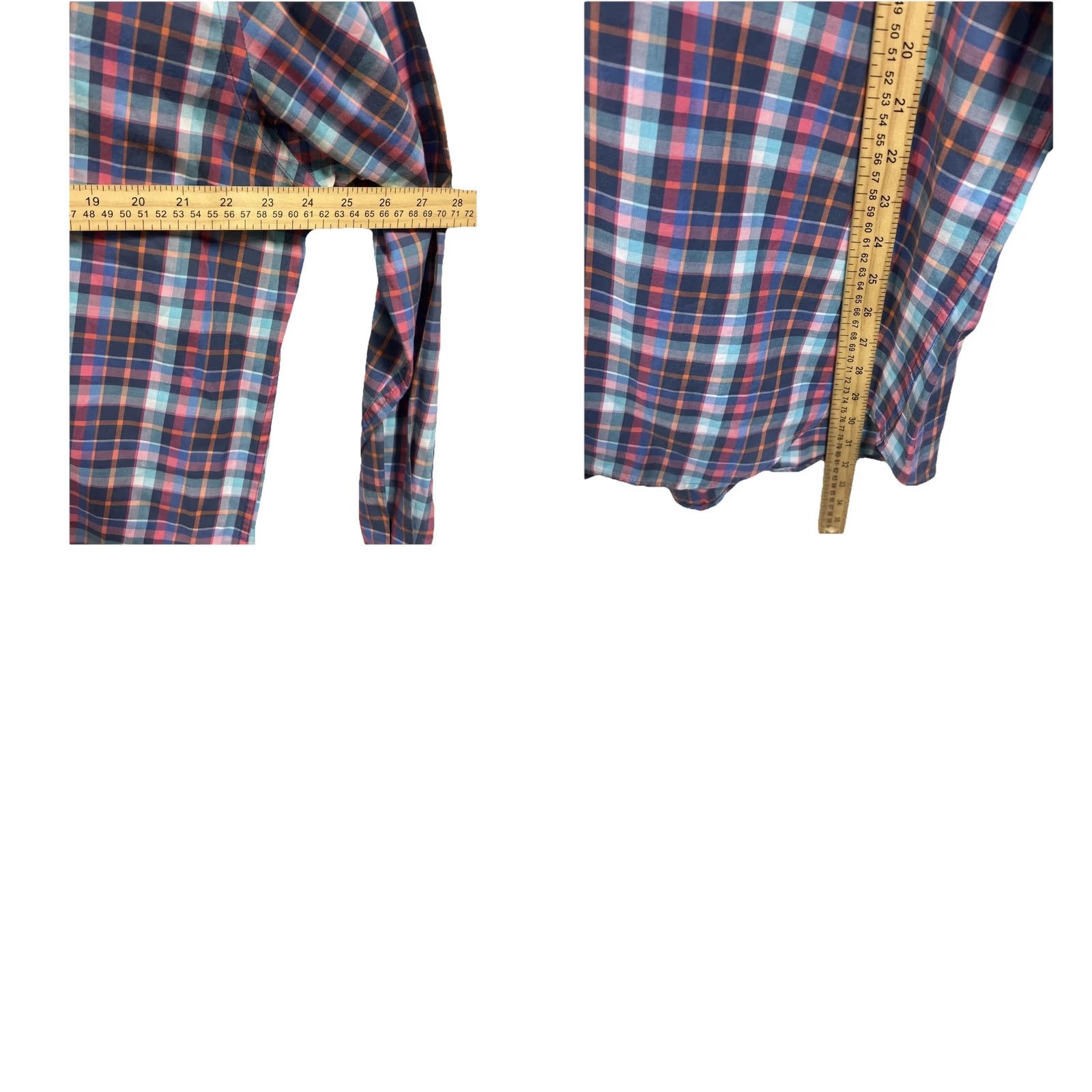 Peter Millar Peter Millar Shirt Plaid Button-Down XL Mens 100% Cotton Blue Pink Comfort Fit Long Sleeve Size US XL / EU 56 / 4 - 9 Thumbnail