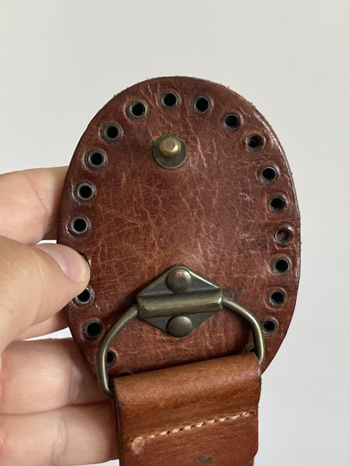 Leather Vintage Leather belt Size 32 - 9 Thumbnail