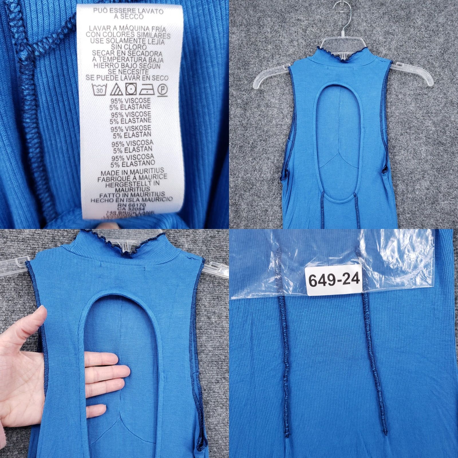 Urban Outfitters Urban Outfitters Dress Womens S Small Blue Knit Mini Ribbed Cut Out Seamed Size S / US 4 / IT 40 - 8 Thumbnail