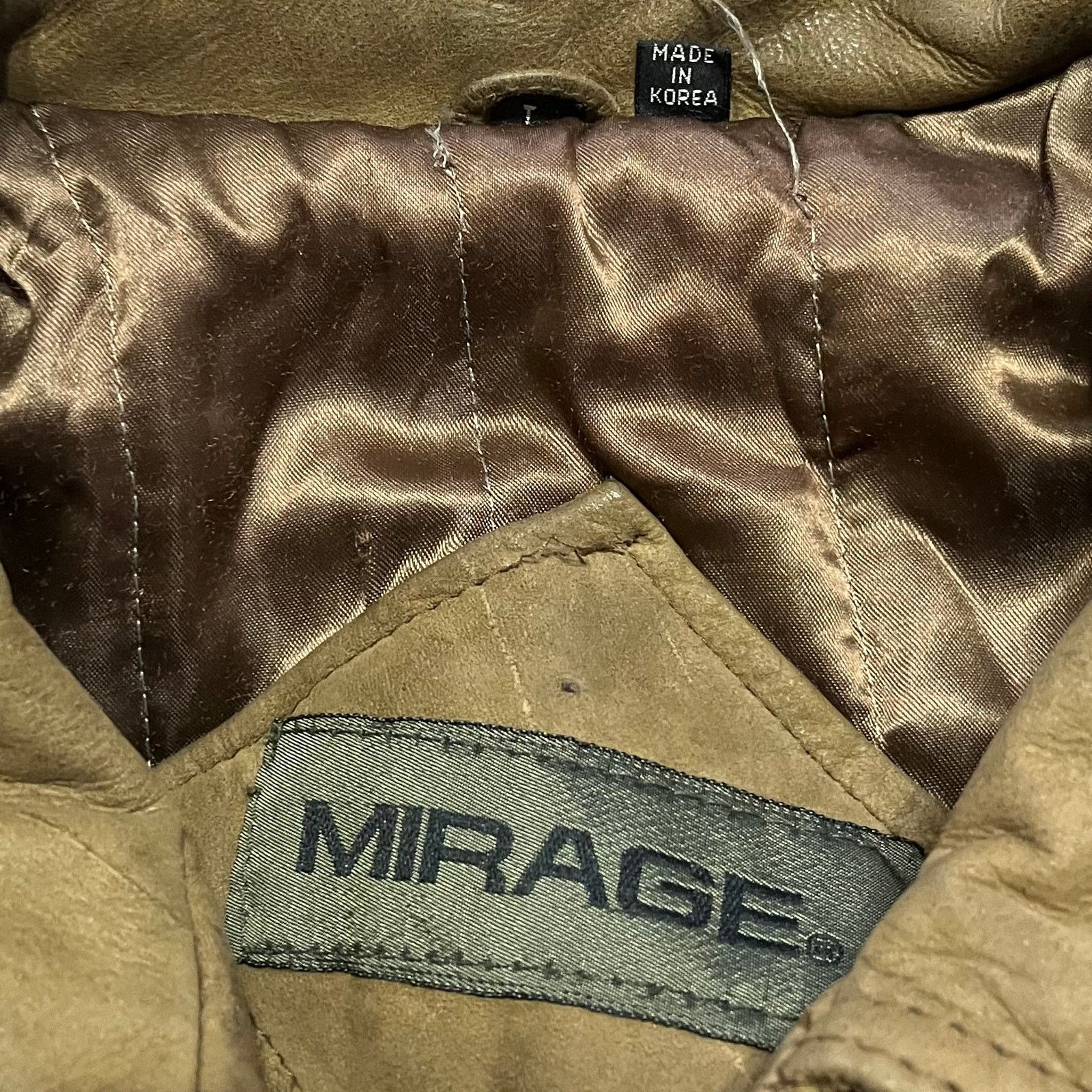 Mirage Vintage Mirage Light Brown Leather Bomber Jacket Large Size US L / EU 52-54 / 3 - 3 Thumbnail