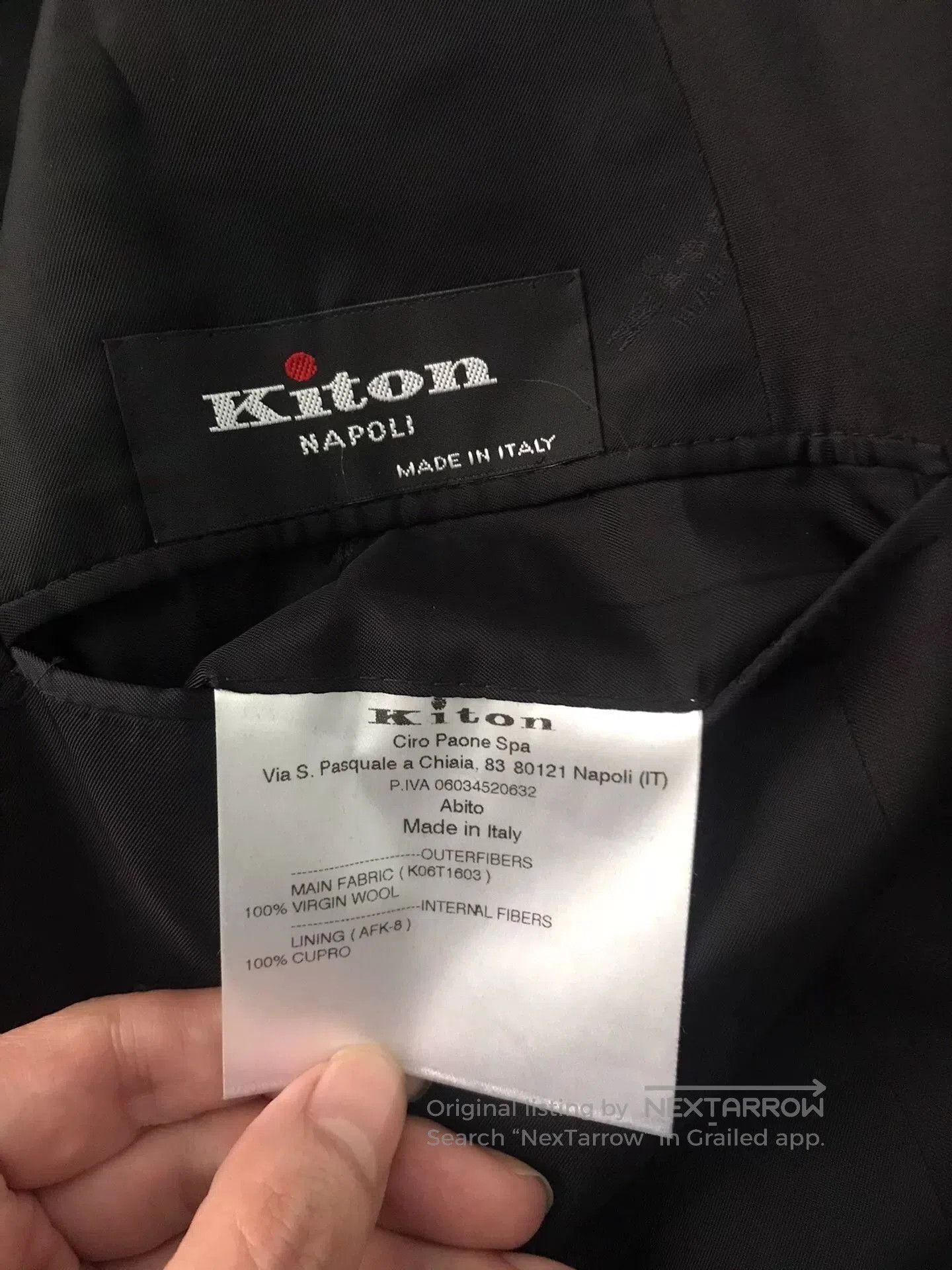 Kiton black lightweight wool suit set for spring. Size US L / EU 52-54 / 3 - 9 Thumbnail