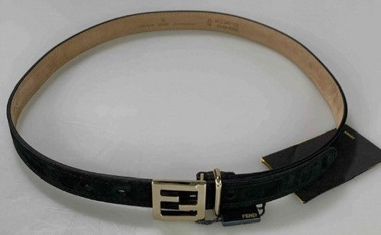 Fendi Fendi 🇮🇹 gold FF buckle black leather belt unisex 90 NEW Size 34 - 1 Thumbnail