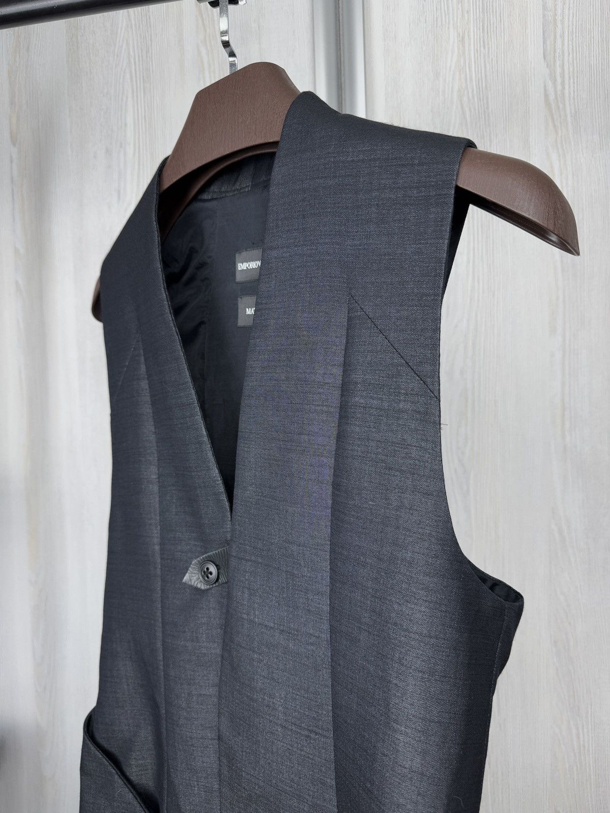 Emporio Armani Emporio Armani Matt Line Charocal grey Suit Vest Tailoring Size 38R - 3 Thumbnail