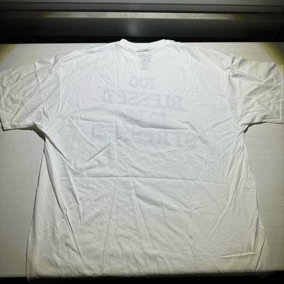 rue21 NWT RUE 21 SAMEGANG TOO BLESSED TO BE STRESSED WHITE T-SHIRT Size US XXL / EU 58 / 5 - 5 Thumbnail