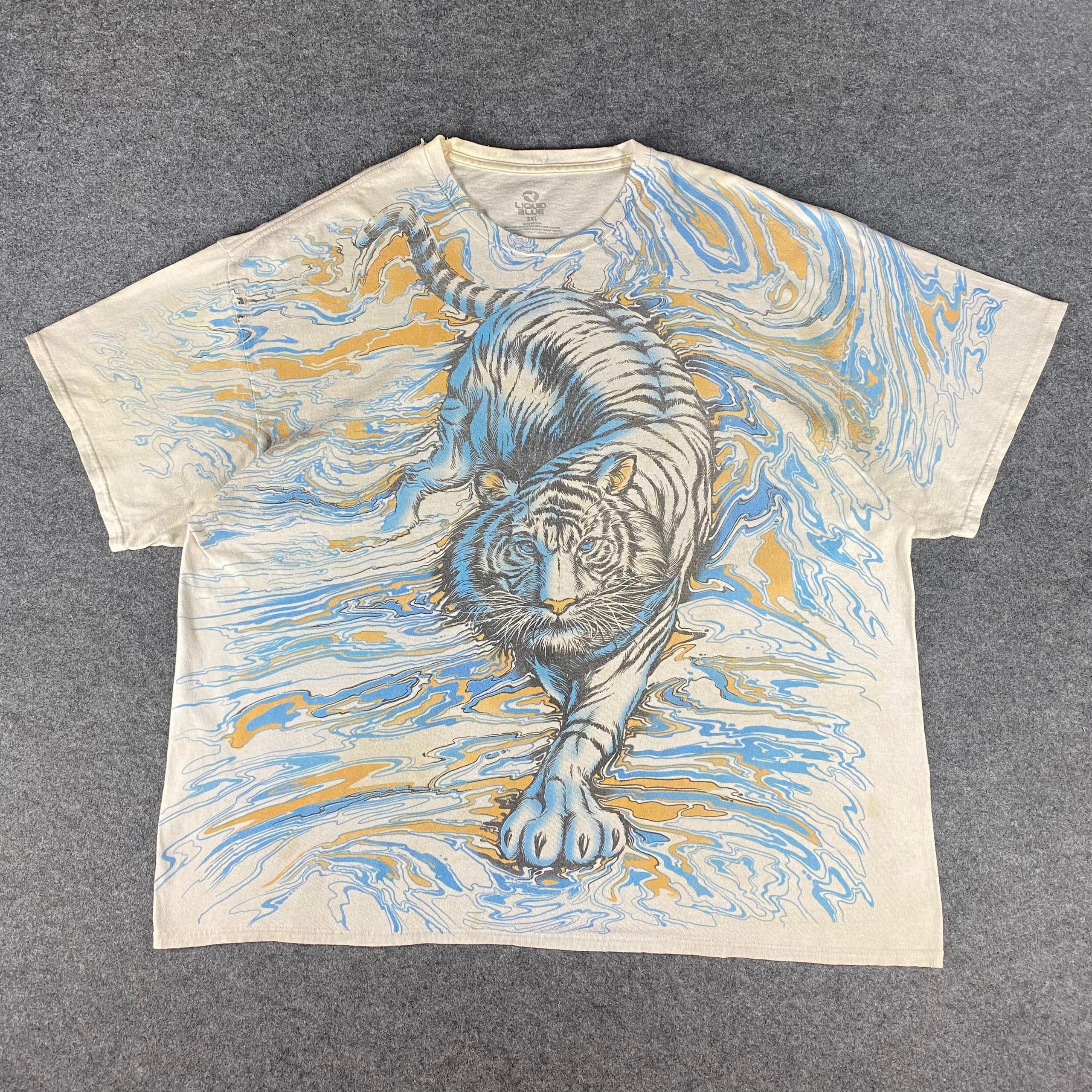 Liquid Blue Vintage Liquid Blue Tiger Tshirt Size US XXL / EU 58 / 5 - 1 Thumbnail