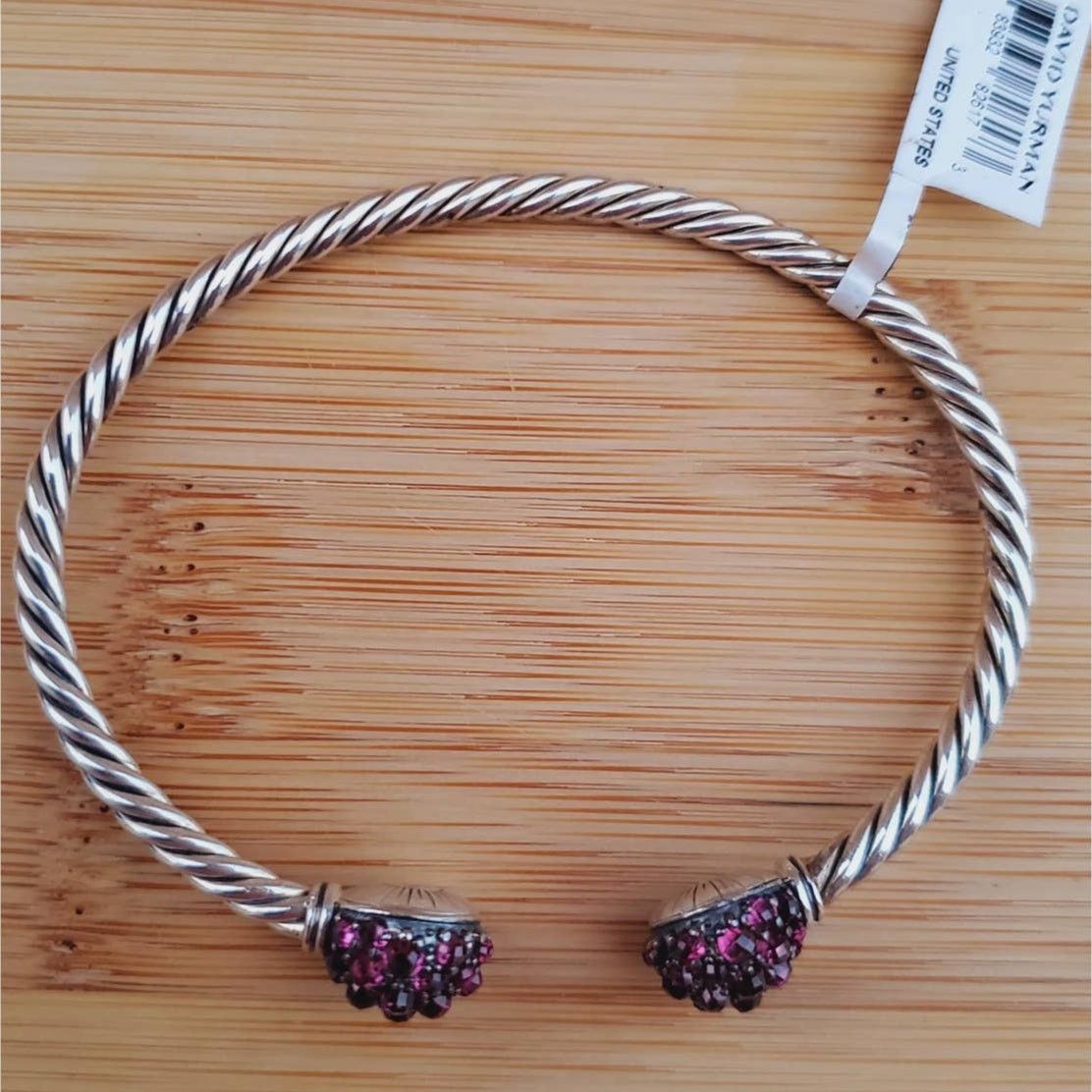 David Yurman David Yurman Garnet Berries Cable Sterling Silver Bracelet Size ONE SIZE - 5 Thumbnail